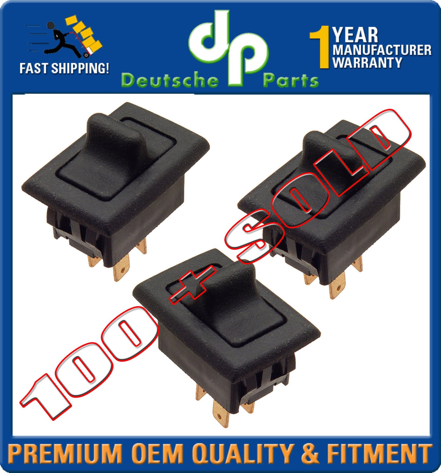 PORSCHE 911 930 912 CARRERA POWER WINDOW DOOR SWITCH 911 613 621 03 SET of 3