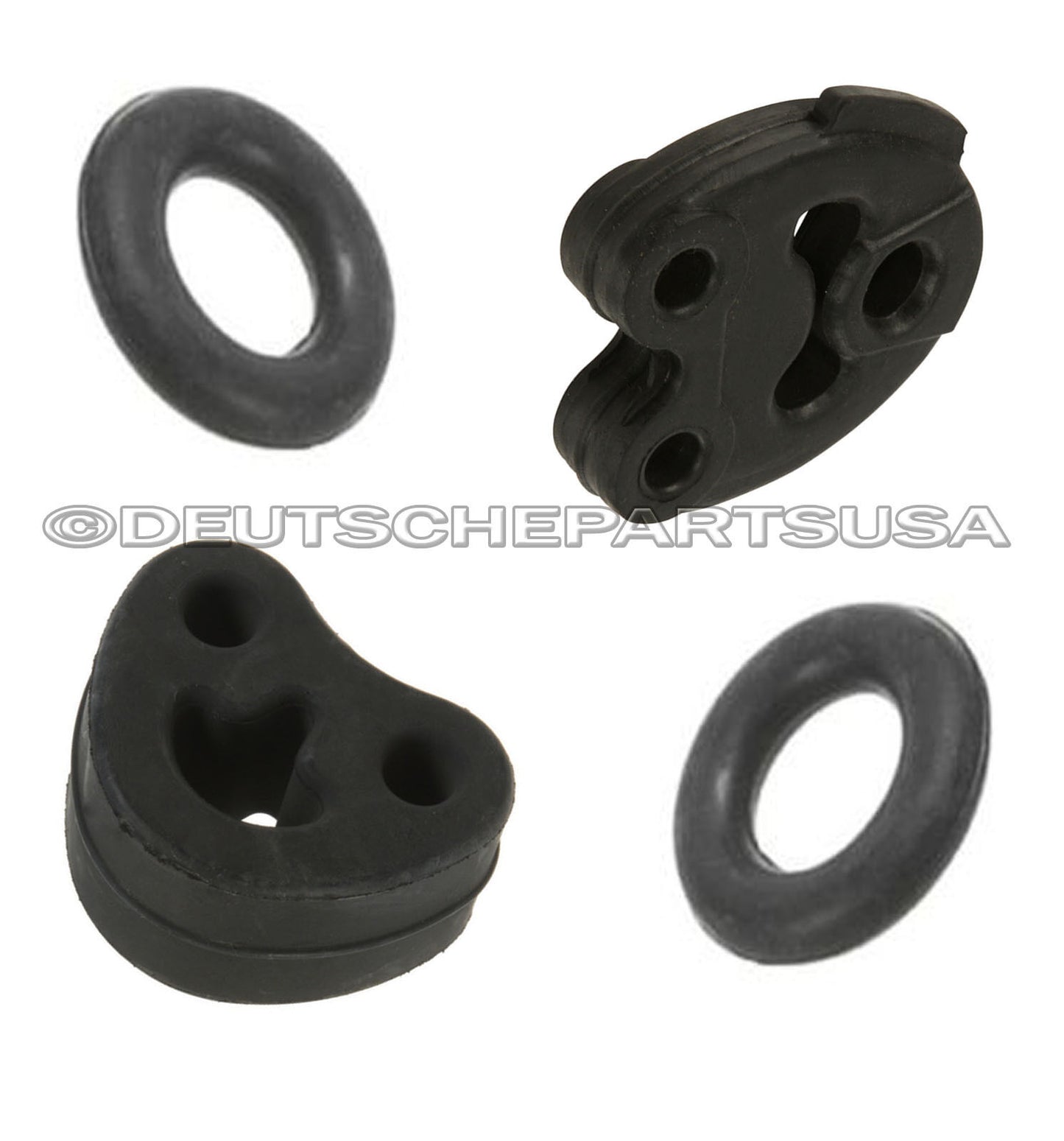 Mercedes w124 Exhaust Hanger KIT Muffler Center Donut Rubber Set of 4