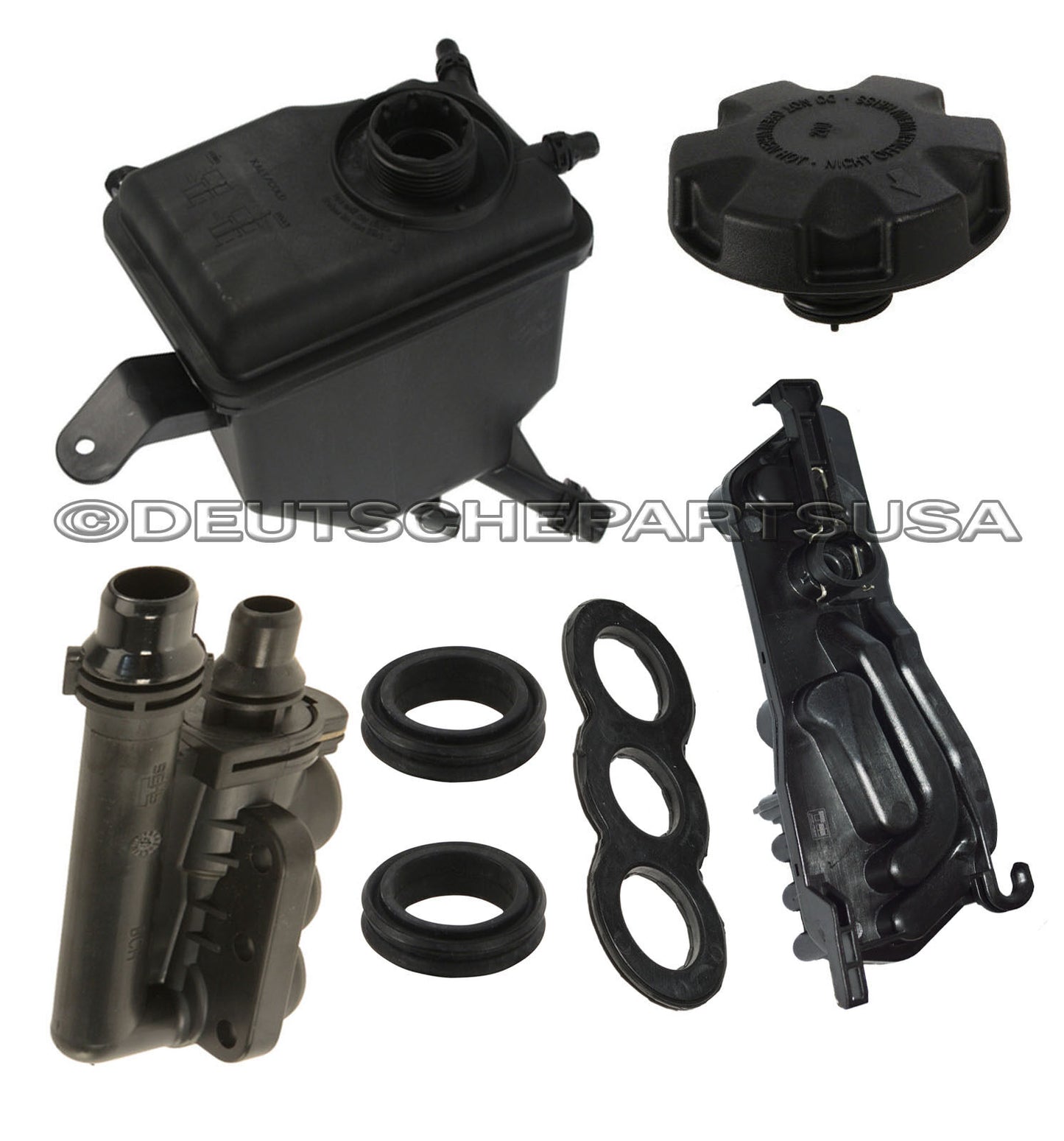 WATER COOLANT RESERVOIR EXPANSION TANK CAP THERMOSTAT for BMW E60 E61 E63 SET 7