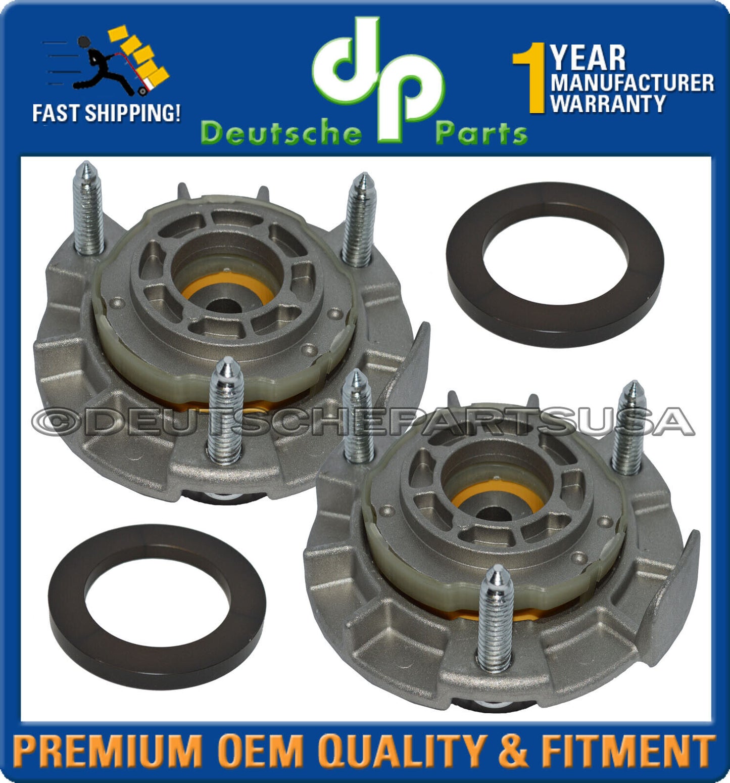 PORSCHE 997 911 Rear Upper Suspension Strut Shock Mount Mounts 99733306100 SET 2