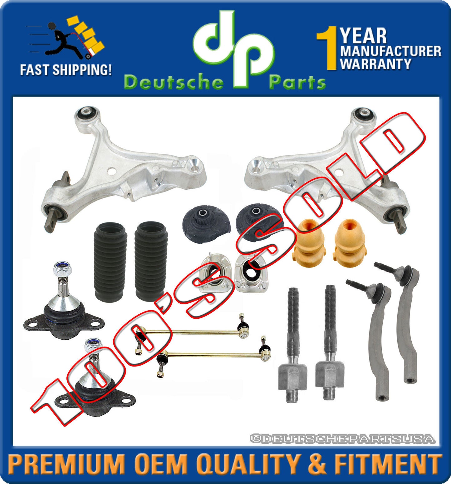 VOLVO S60 CONTROL ARM BALL JOINT TIE ROD STRUT MOUNT BUMP STOP KIT 18 PC 2004-07