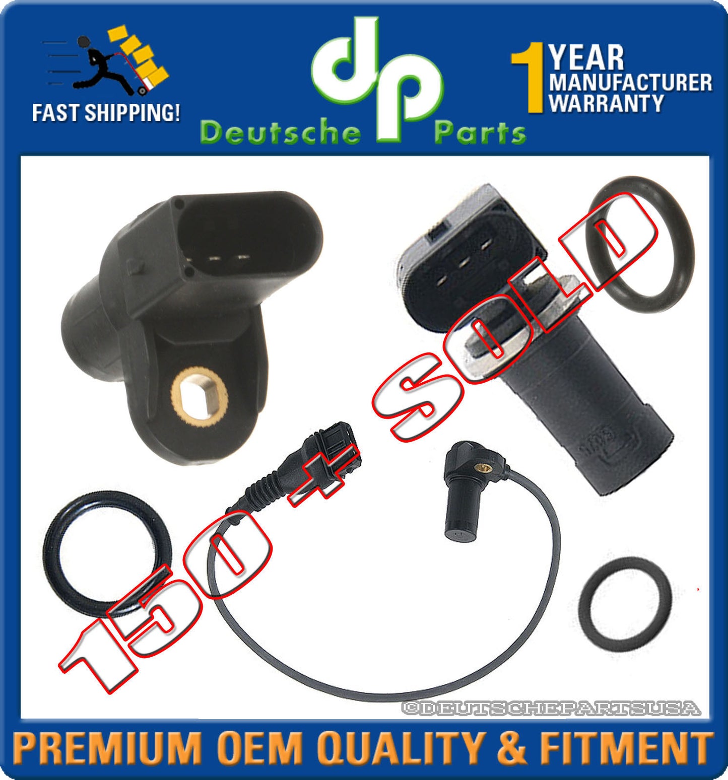 INTAKE + EXHAUST CAM CAMSHAFT + CRANK POSITION SENSORS - 6 for BMW E46 E39 X3 X5