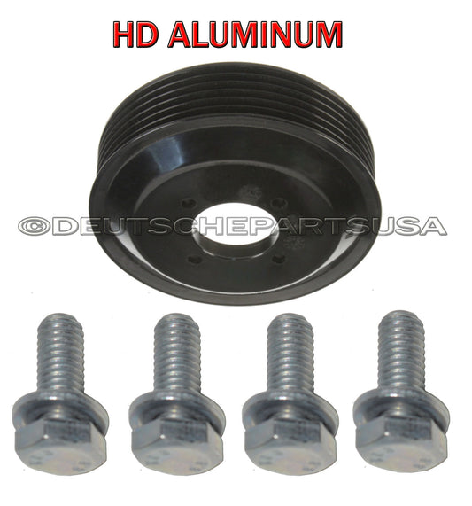 ALUMINUM HD Water Pump Pulley + BOLTS fr BMW E60 E65 E66 E70 X5 11517504077 Set5