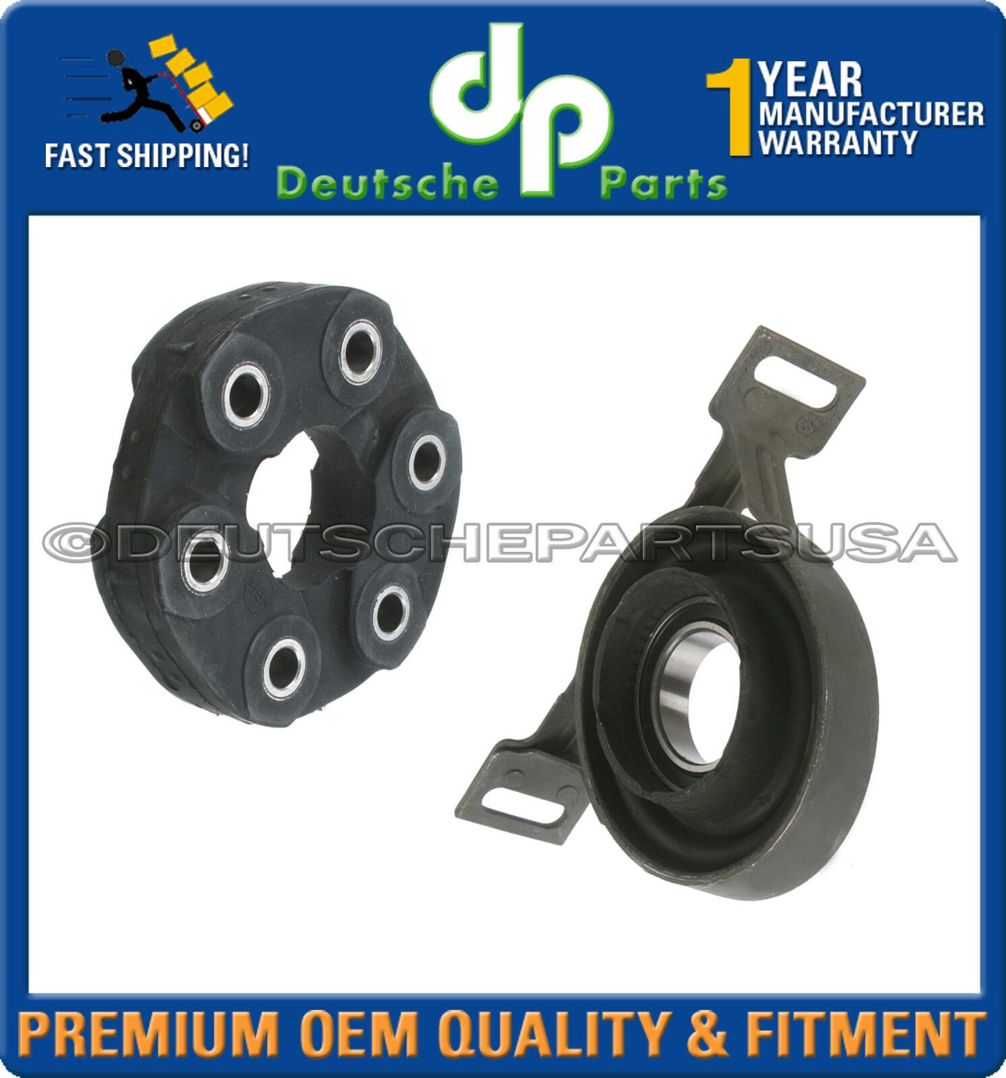 Drive Shaft Flex Disc Joint Guibo + Center Support Bearing for BMW E39 535 02 03