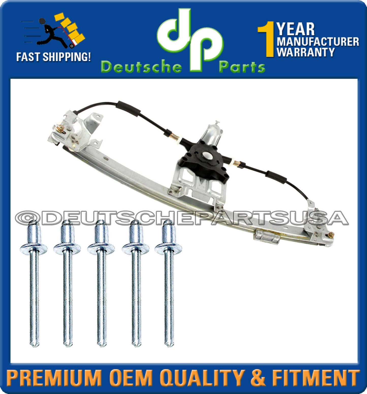 W140 S420 S500 S320 300 400 WINDOW REGULATOR REAR RIGHT + 5 PIECE RIVET PIN SET
