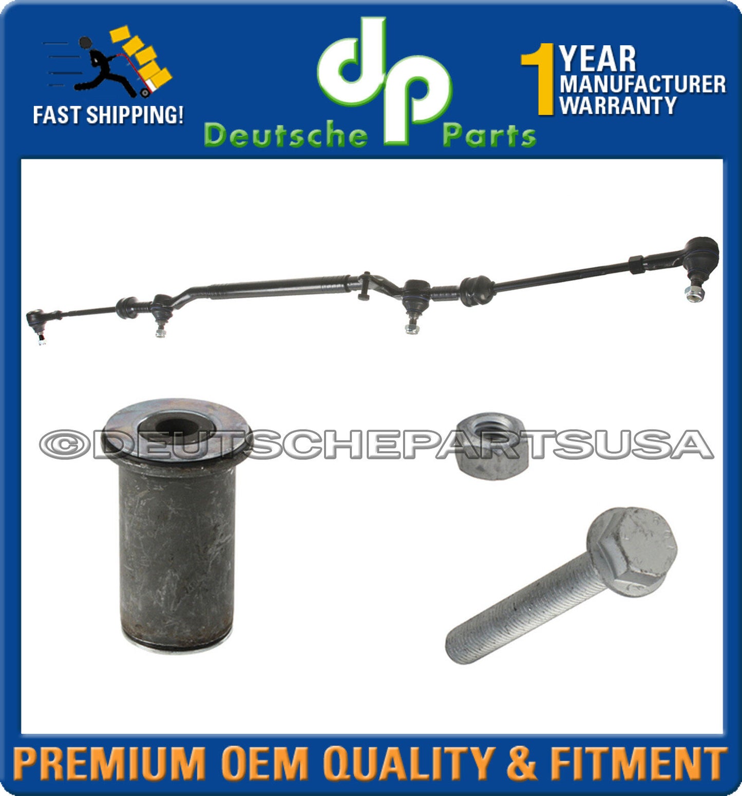 MERCEDES W202 C230 C220 C36 Center Drag Link Inner Outer Tie Rod + Idler Arm Kit