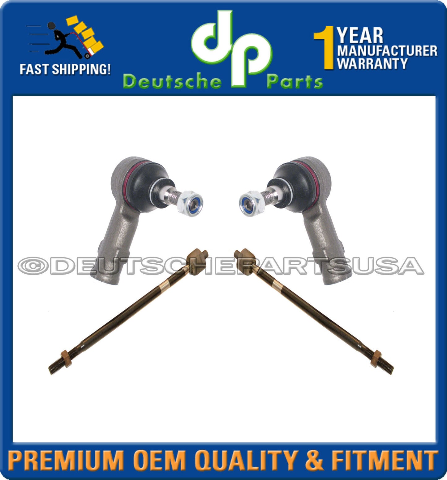 Front Steering Tie Rods Inner Outer LEFT + RIGHT for Ford Transit Connect Kit 4