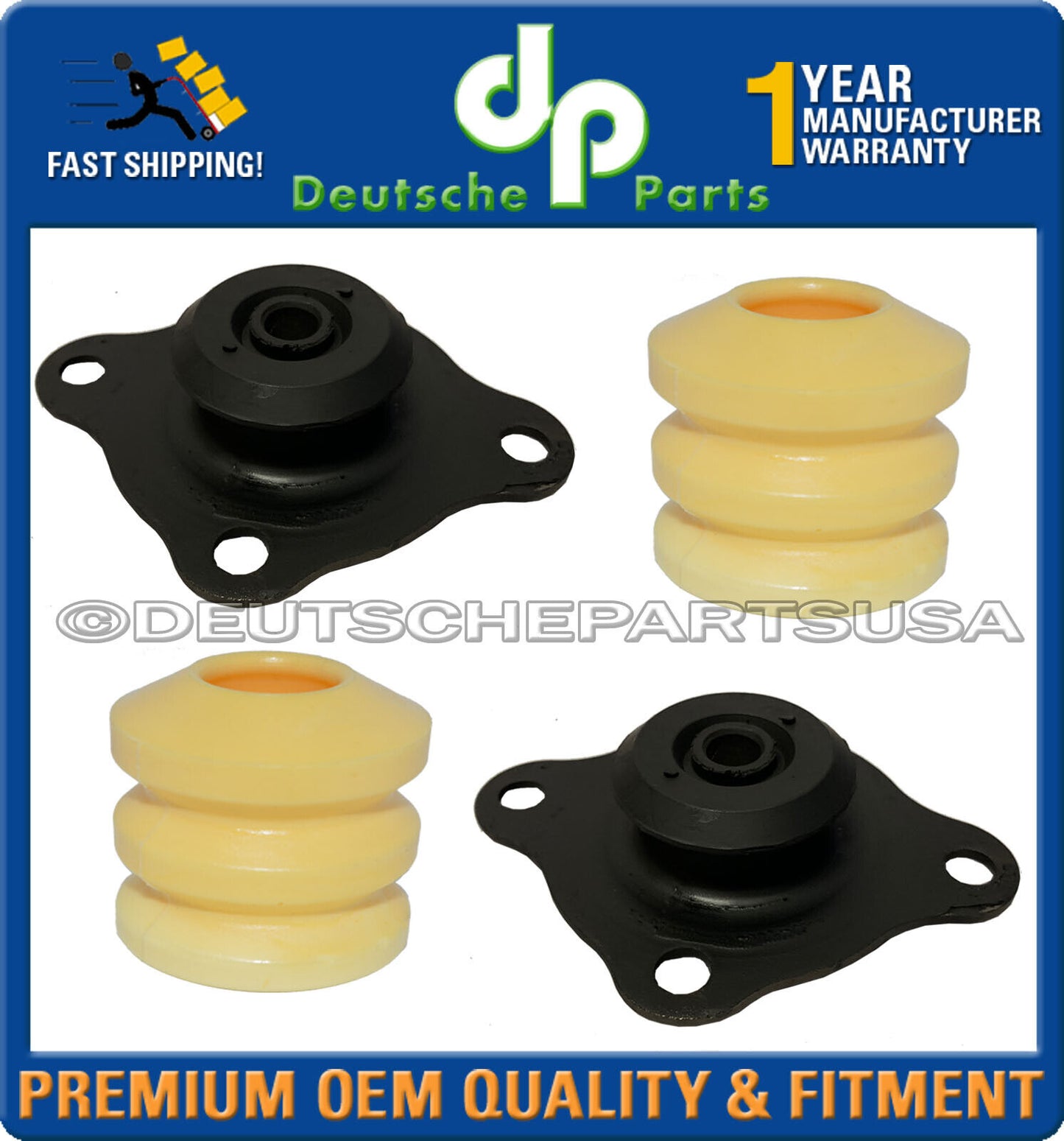 PORSCHE 928 FRONT UPPER SHOCK STRUT MOUNT MOUNTS BUMP STOP L+R 92834305101 Set 4