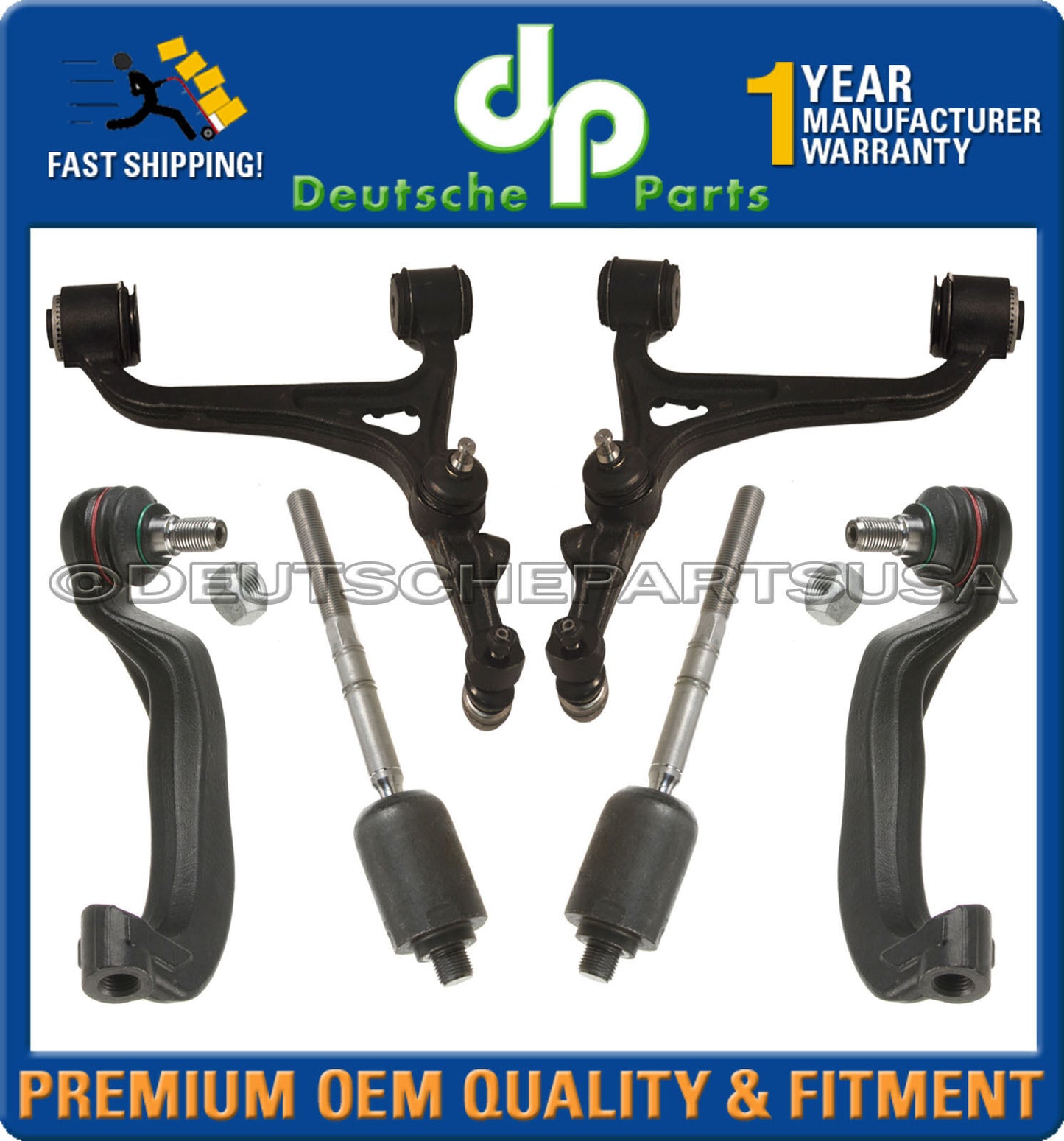 Mercedes W220 4MATIC Front LOWER Control Arms Ball Joints STEERING TIE ROD Kit 8