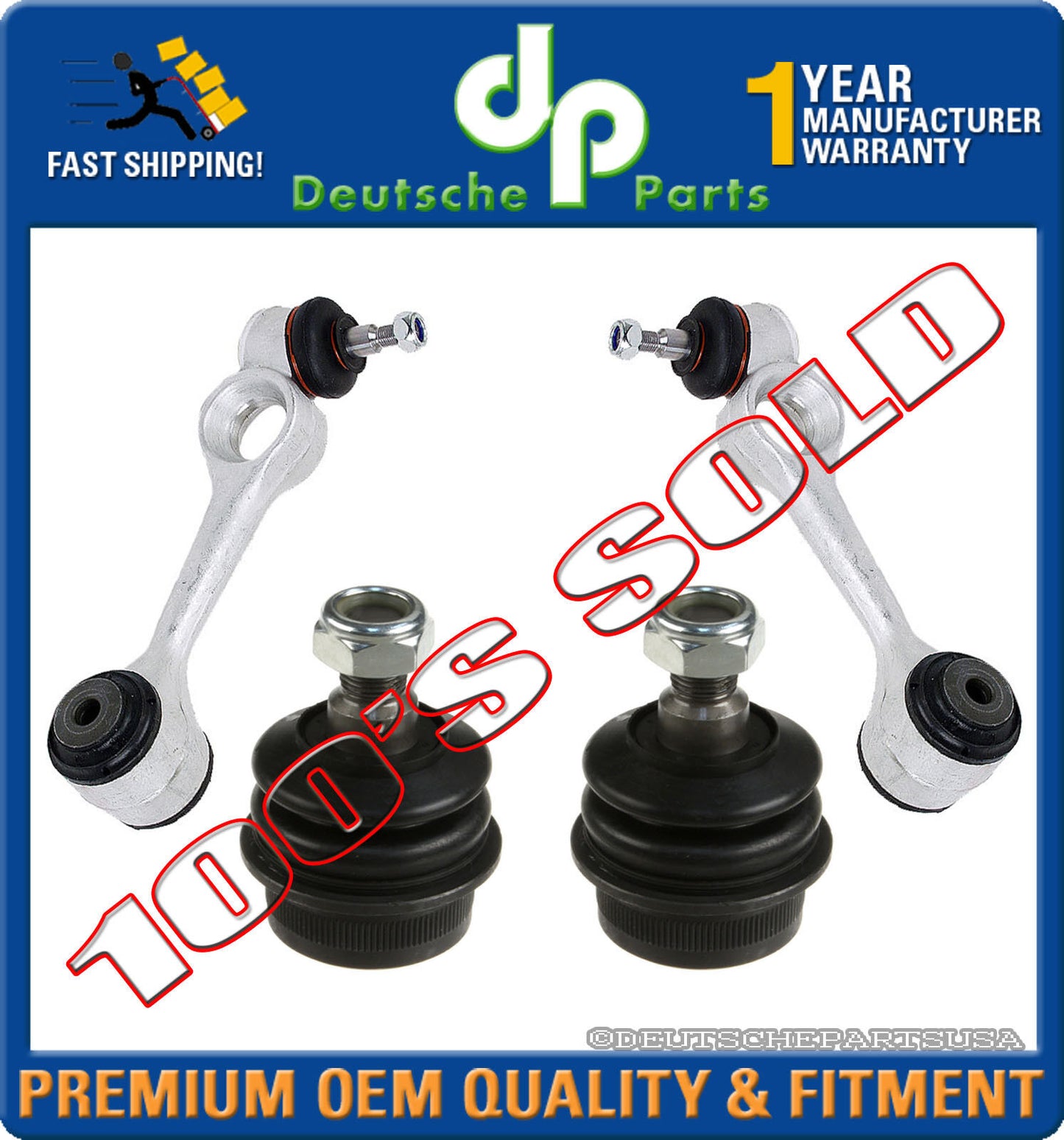 Mercedes W123 300D 240D UPPER + LOWER Control Arm Arms Ball Joint Joints Set 4