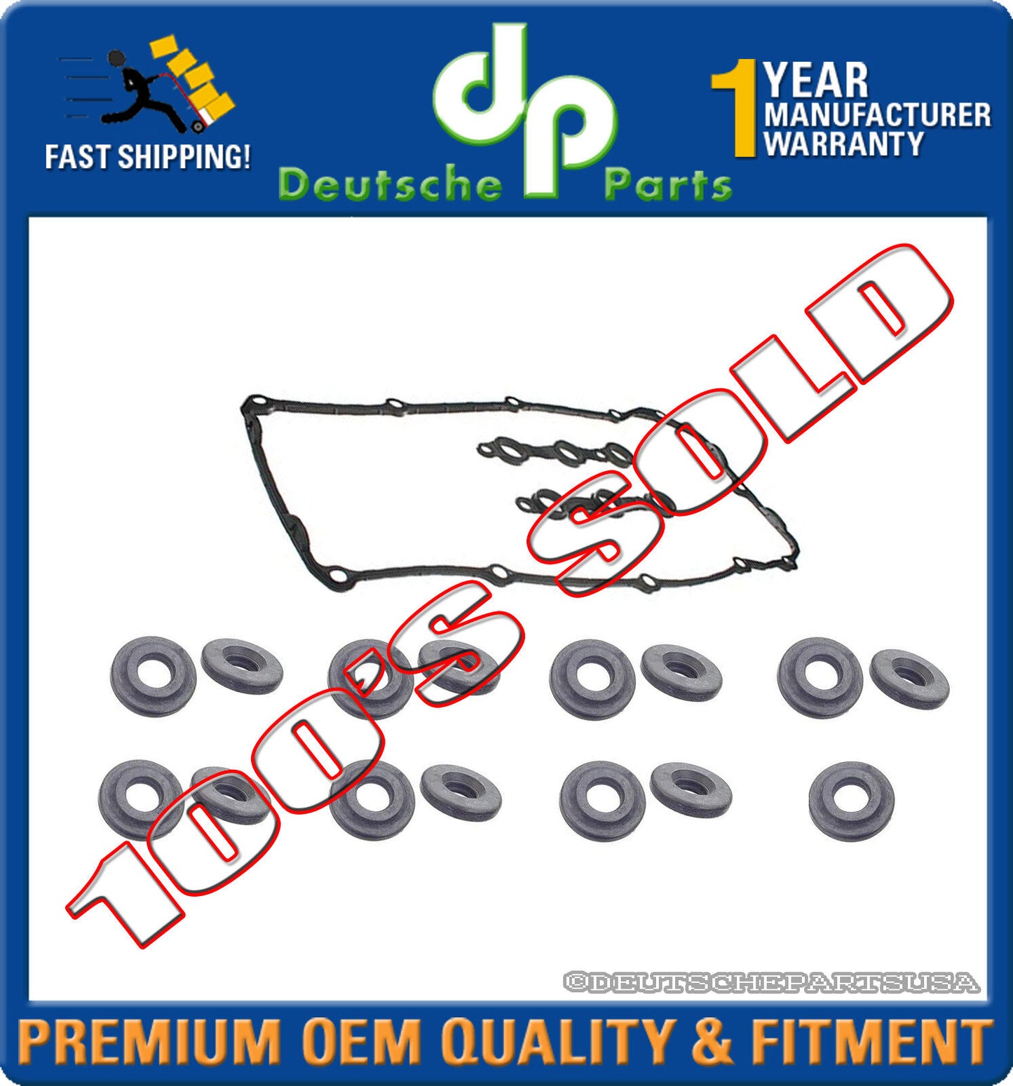BMW E46 E39 E53 E36 X5 Z3 VALVE COVER GASKET 11129070990 + 15 GROMMETS Seals SET