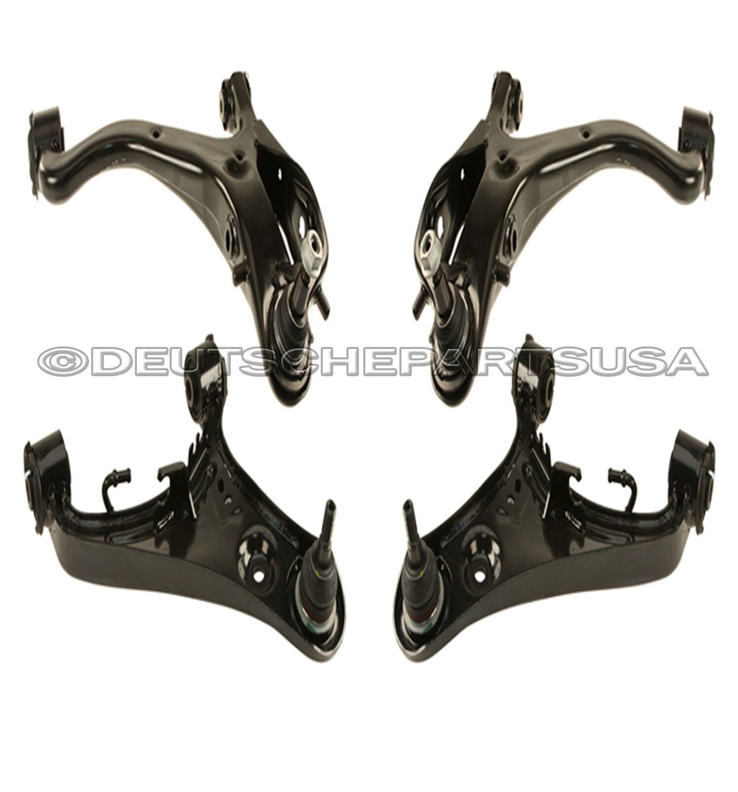 LAND ROVER LR3 FRONT UPPER + LOWER CONTROL ARM ARMS BALL JOINT JOINTS L+R KIT 4
