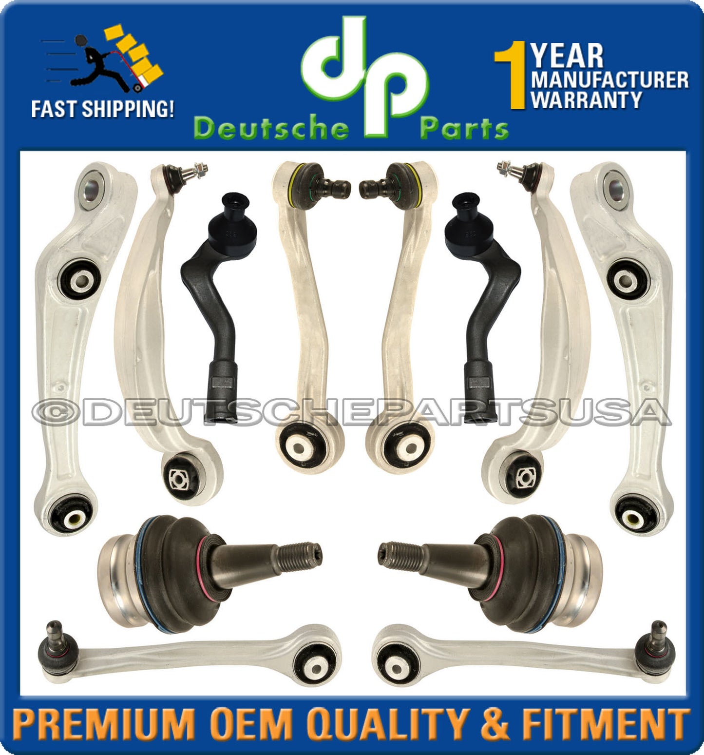 Audi A4 A5 Q5 & Quattro Front UPP+LOW Control Arm Arms Ball Joint SUSPENSION Kit