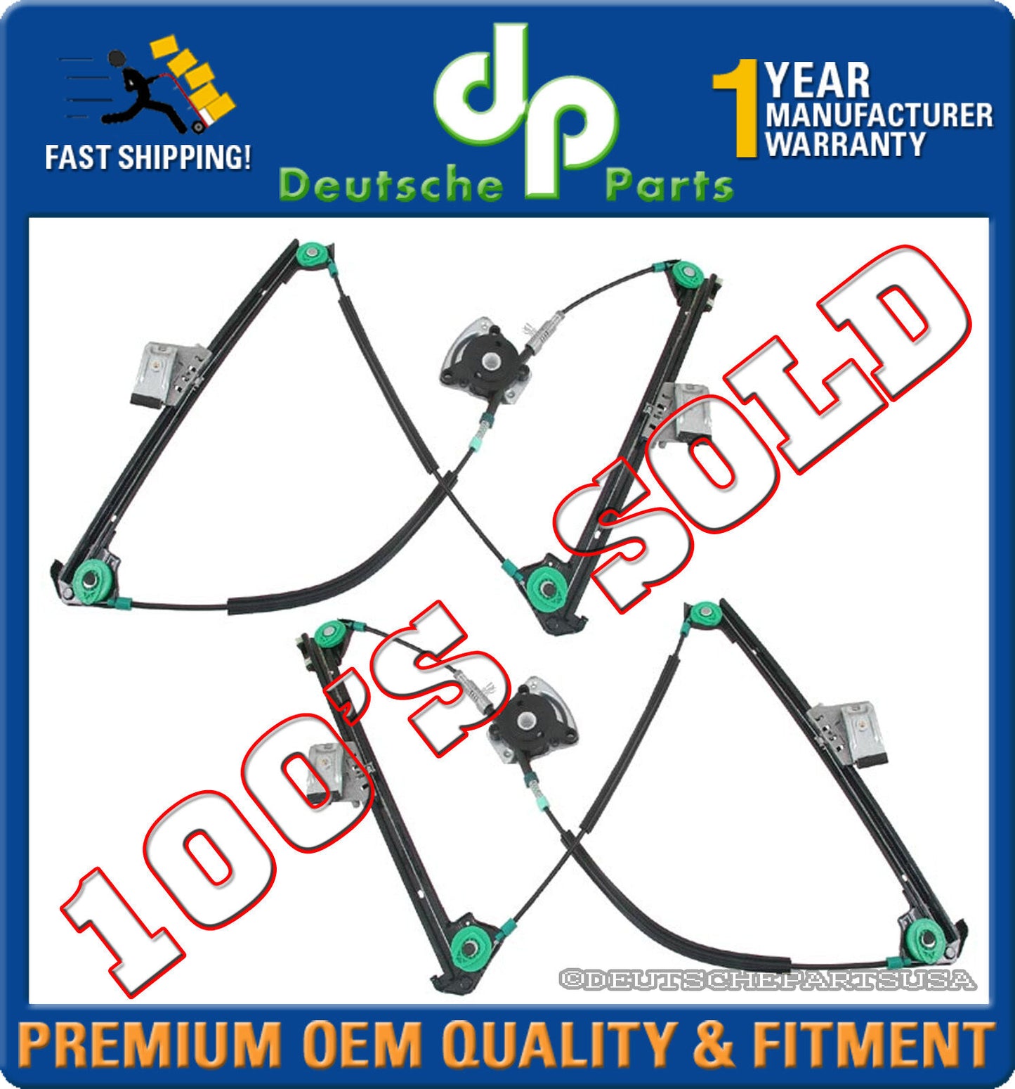 PORSCHE BOXSTER 911 WINDOW REGULATOR LEFT +RIGHT 99654207604 + 99654207504 SET 2