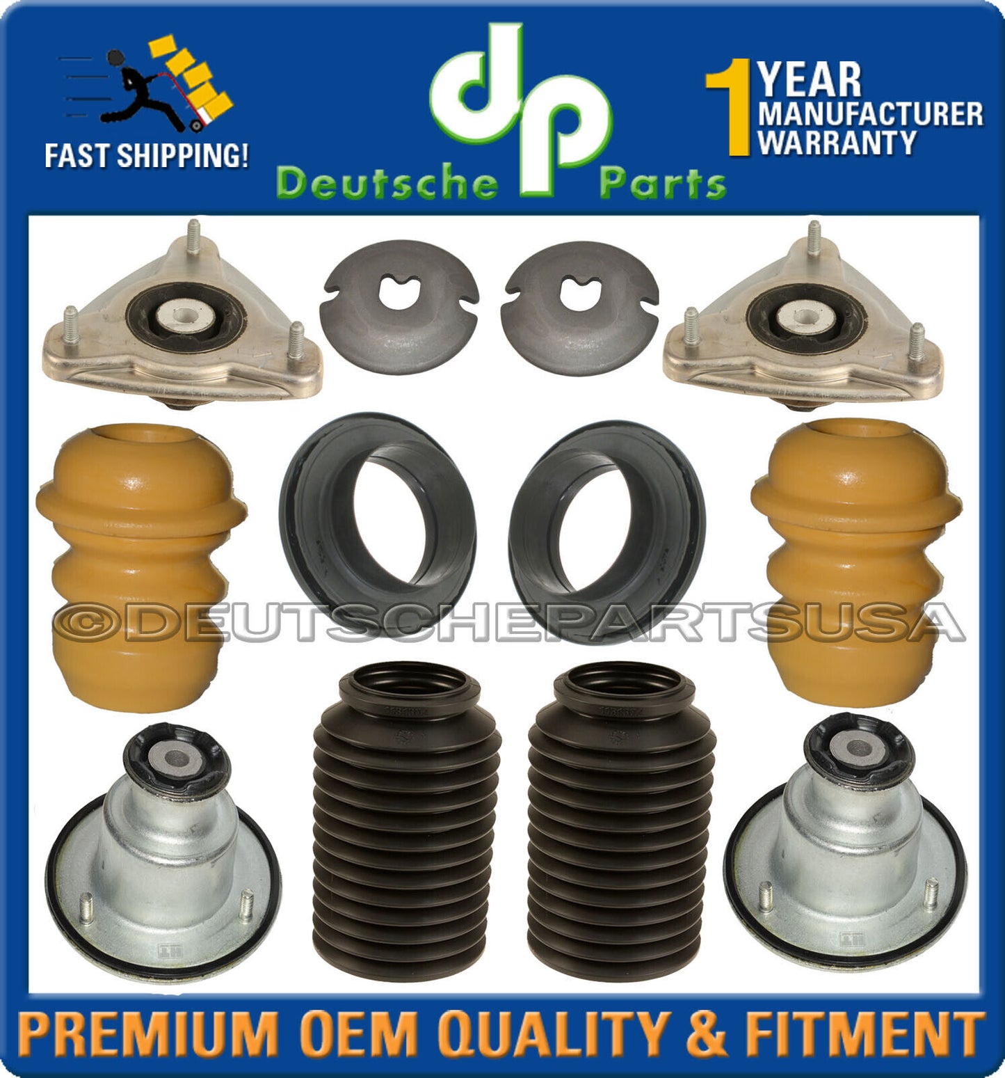 Porsche 986 987 Boxster Cayman Front + Rear Strut Mount Bearing Kit L + R SET 12