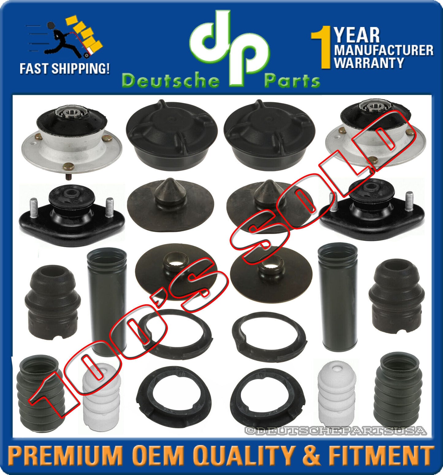 FRONT REAR STRUT SHOCK MOUNTS BEARING SUSPENSION KIT 22 for BMW E46 325Xi 330Xi
