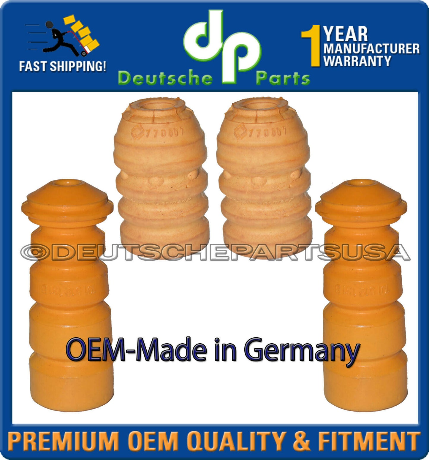 VW Cabrio Golf Jetta Front Rear Strut Bump Stop 357412303F Made In Germany Set 4