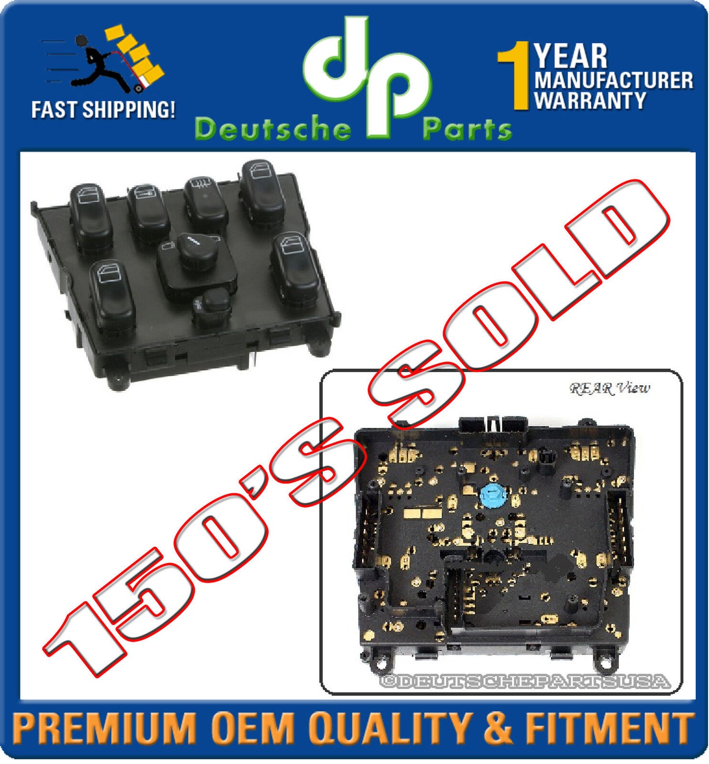 MERCEDES W163 ML320 ML430 POWER WINDOW SWITCH CONSOLE 163 820 66 10 1638206610