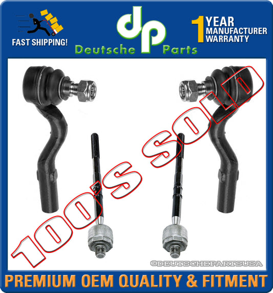 MERCEDES W210 E320 E300 E420 E430 E55 INNER OUTER TIE ROD RODS SET 4