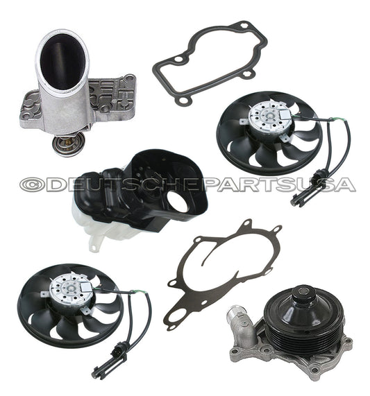 PORSCHE 986 BOXSTER WATER PUMP + THERMOSTAT + FAN MOTOR + EXPANSION TANK SET 7