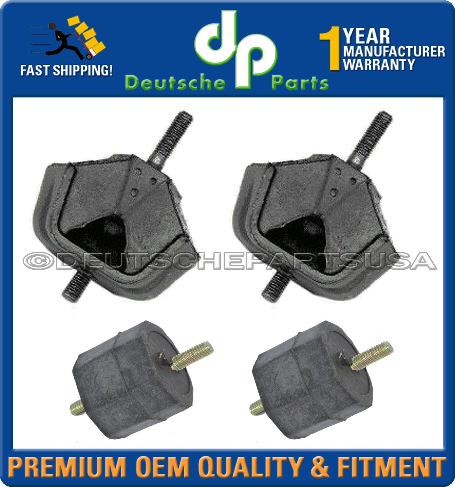 BMW E24 E28 528e 533i Engine Motor Mounts Transmission Mounts 11811175735 Set 4
