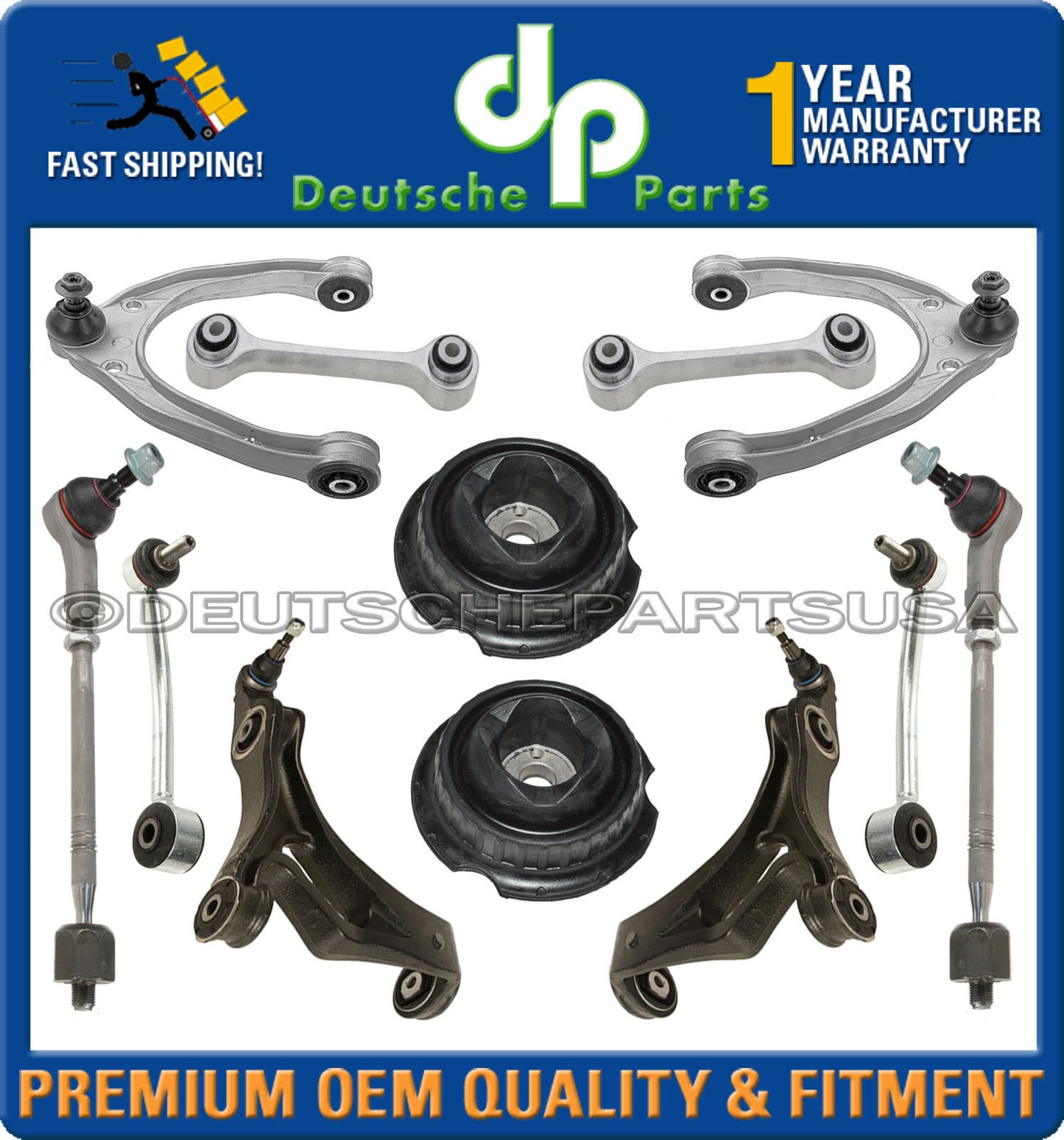 PORSCHE CAYENNE Control Arm Ball Joints Tie Rods Strut Mount Suspension Kit 12PC