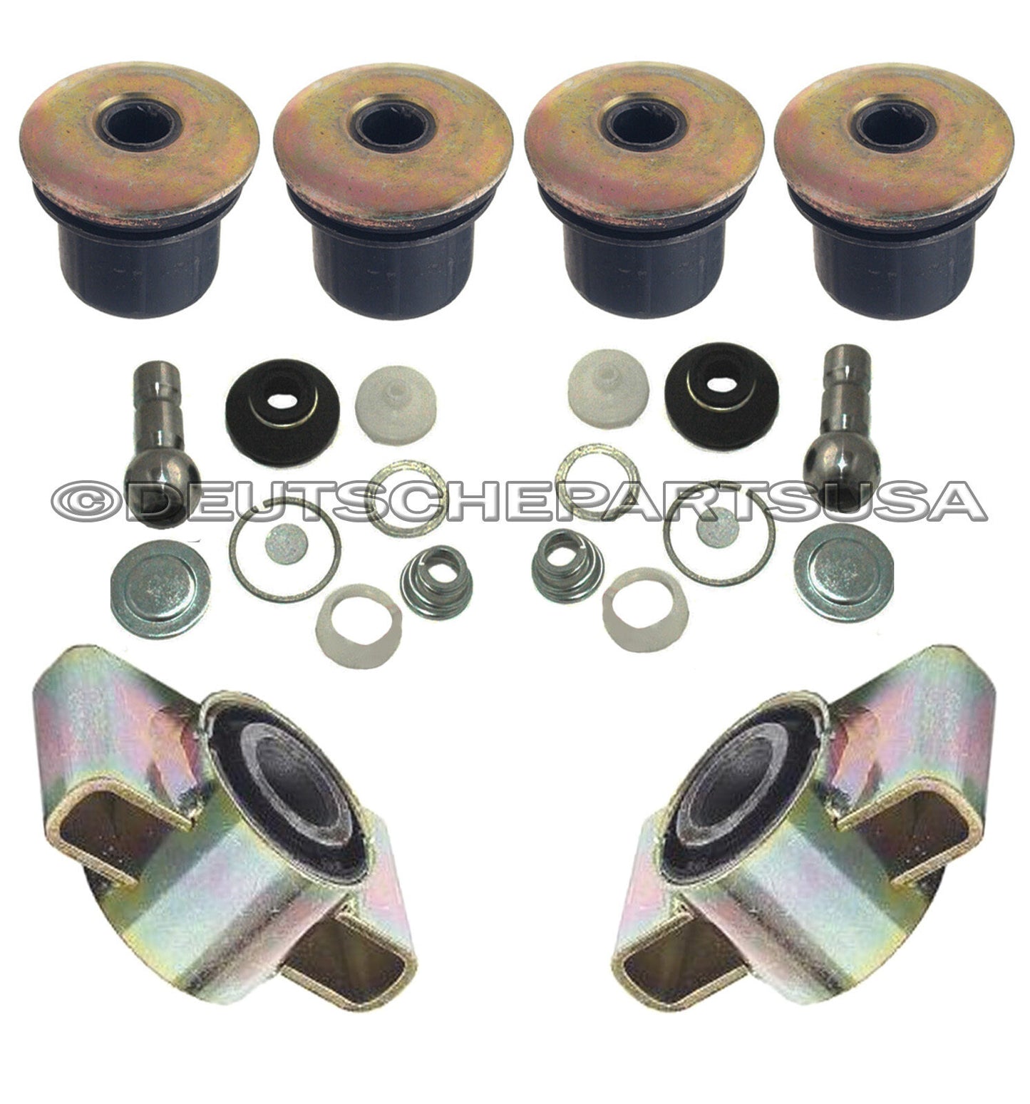 Porsche 944 951 968 Control Arm Arms Ball Joint + Rear Mounts + Bushing Kit 8 pc