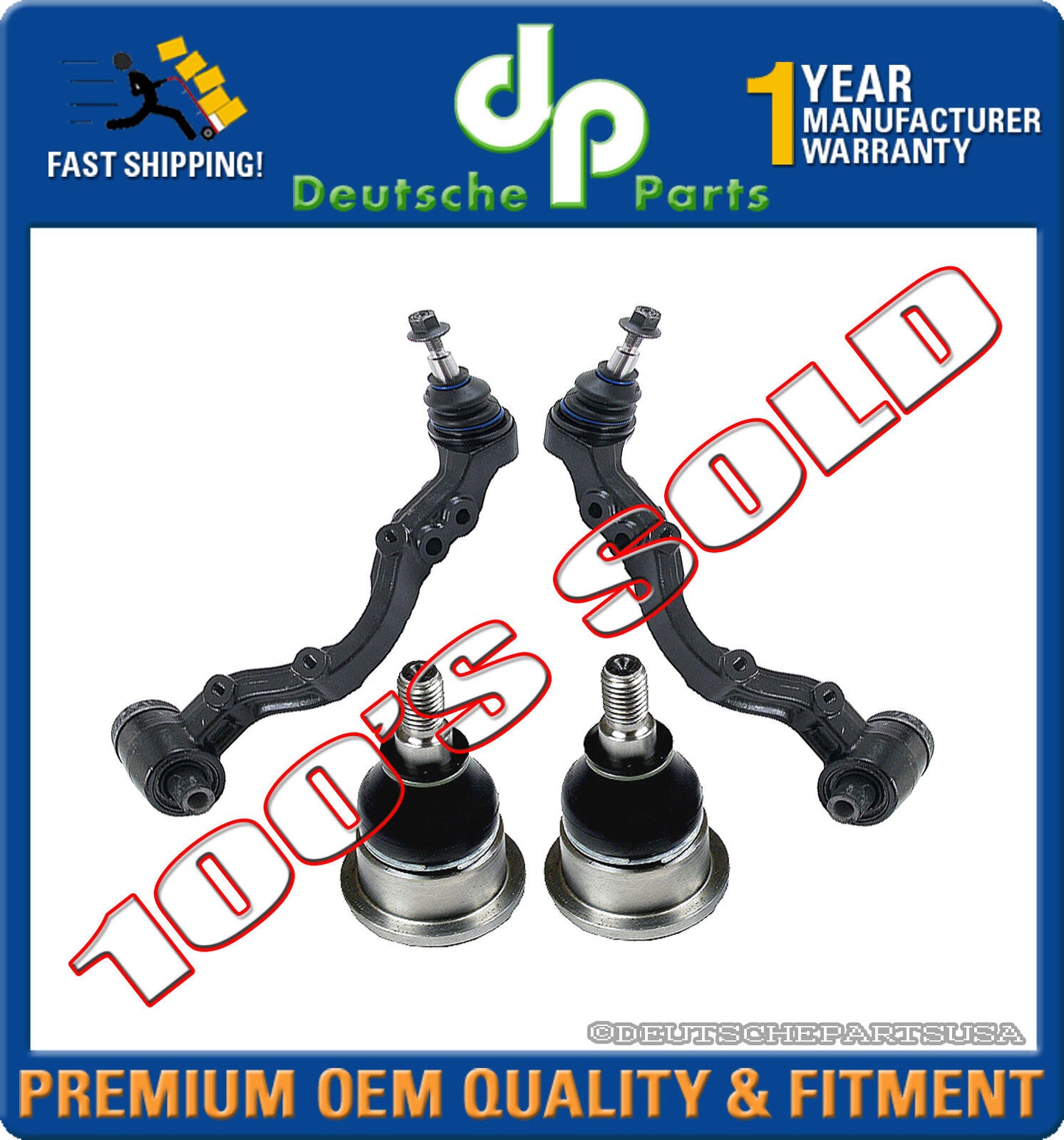 JAGUAR VANDEN PLAS XJ8 XJR FRONT UPPER + LOWER Control ARM BALL JOINTS LR Set 4