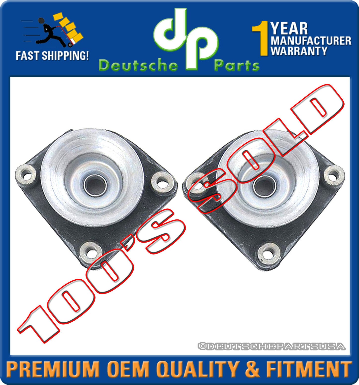 VOLVO S80 V70 S60 Rear Upper Shock Mounts Absorber Insulator 31262065 L+R Set 2