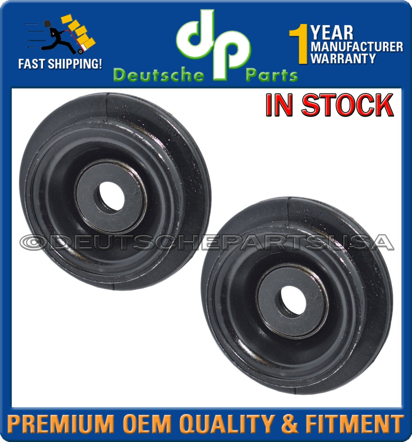 PORSCHE 924 944 FRONT UPPER STRUT MOUNT BUSHING LH + RH 94434307101 Set Of 2