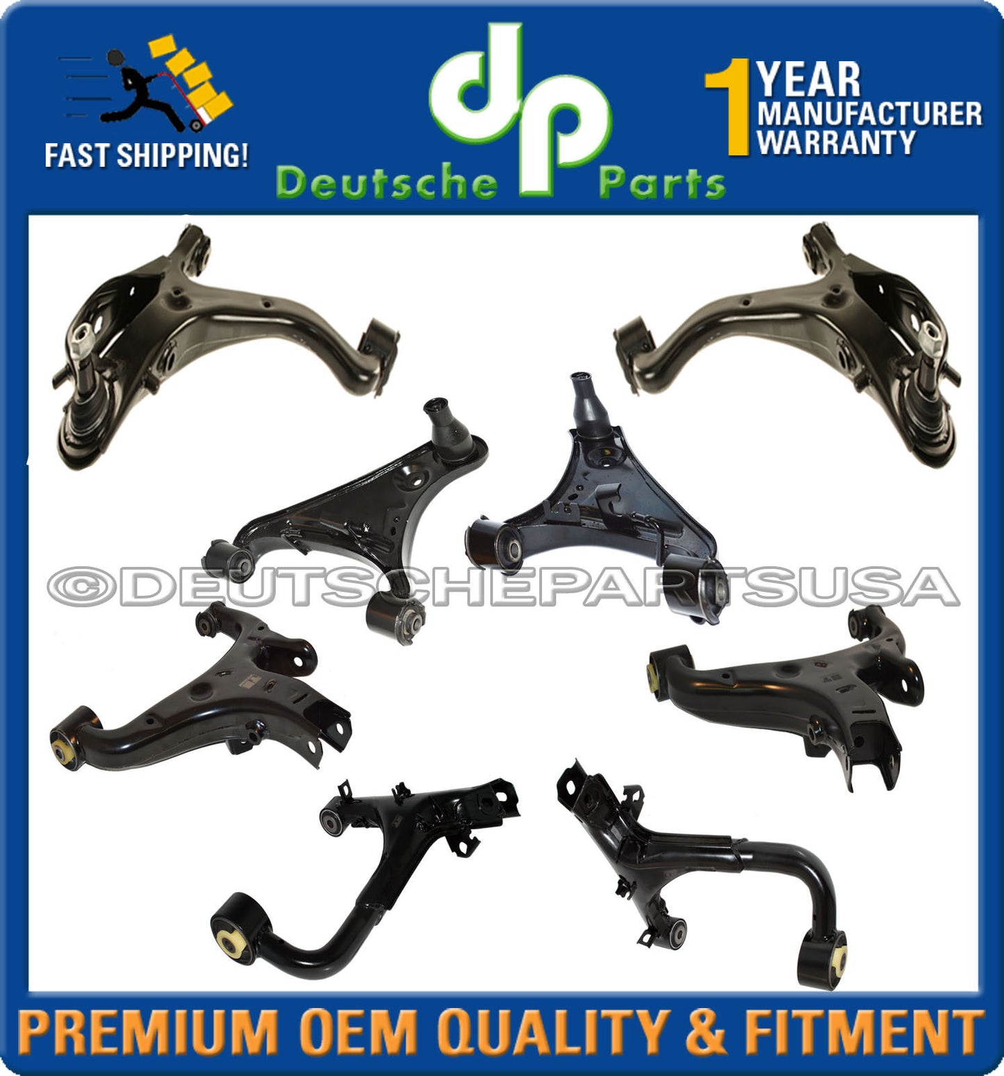 LAND ROVER LR4 FRONT & REAR LOWER + UPPER CONTROL ARM ARMS LH + RH set of 8