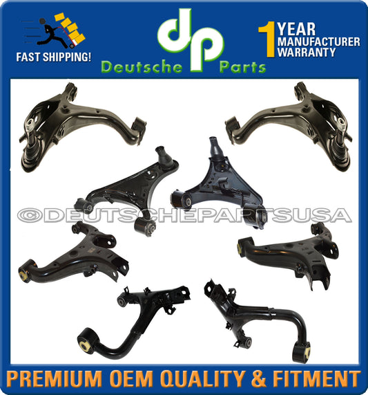 LAND ROVER LR4 FRONT & REAR LOWER + UPPER CONTROL ARM ARMS LH + RH set of 8