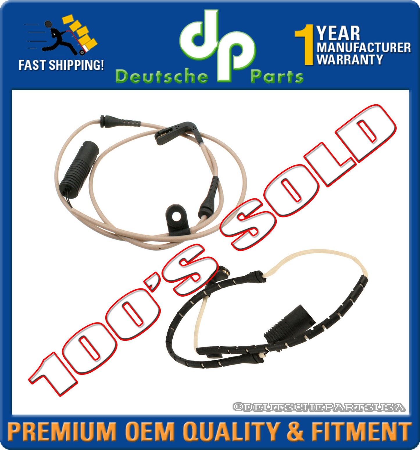 FRONT + REAR BRAKE PAD WEAR SENSORS Pair for BMW E39  528i 525i 540i Wagon