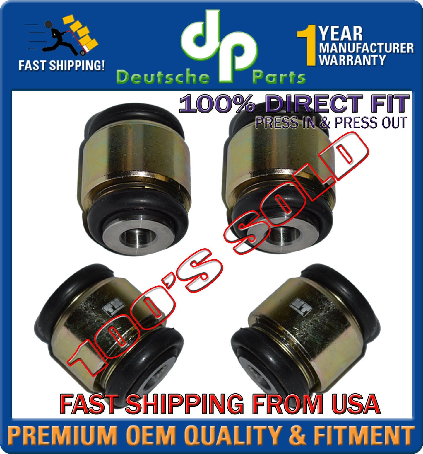 JAGUAR XK XKR Rear Lower Control Arm Fluid Hydrabushes BUSHING Bushings SET 4