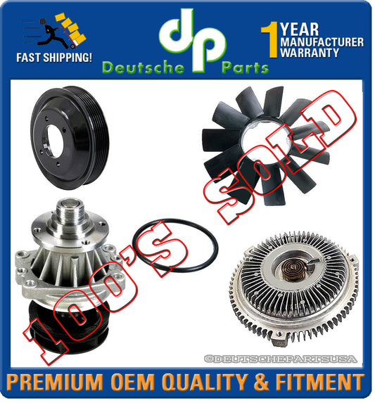 WATER PUMP PULLEY METAL IMPELLER GASKET FAN CLUTCH BLADE for BMW E39 E46 E53 KIT