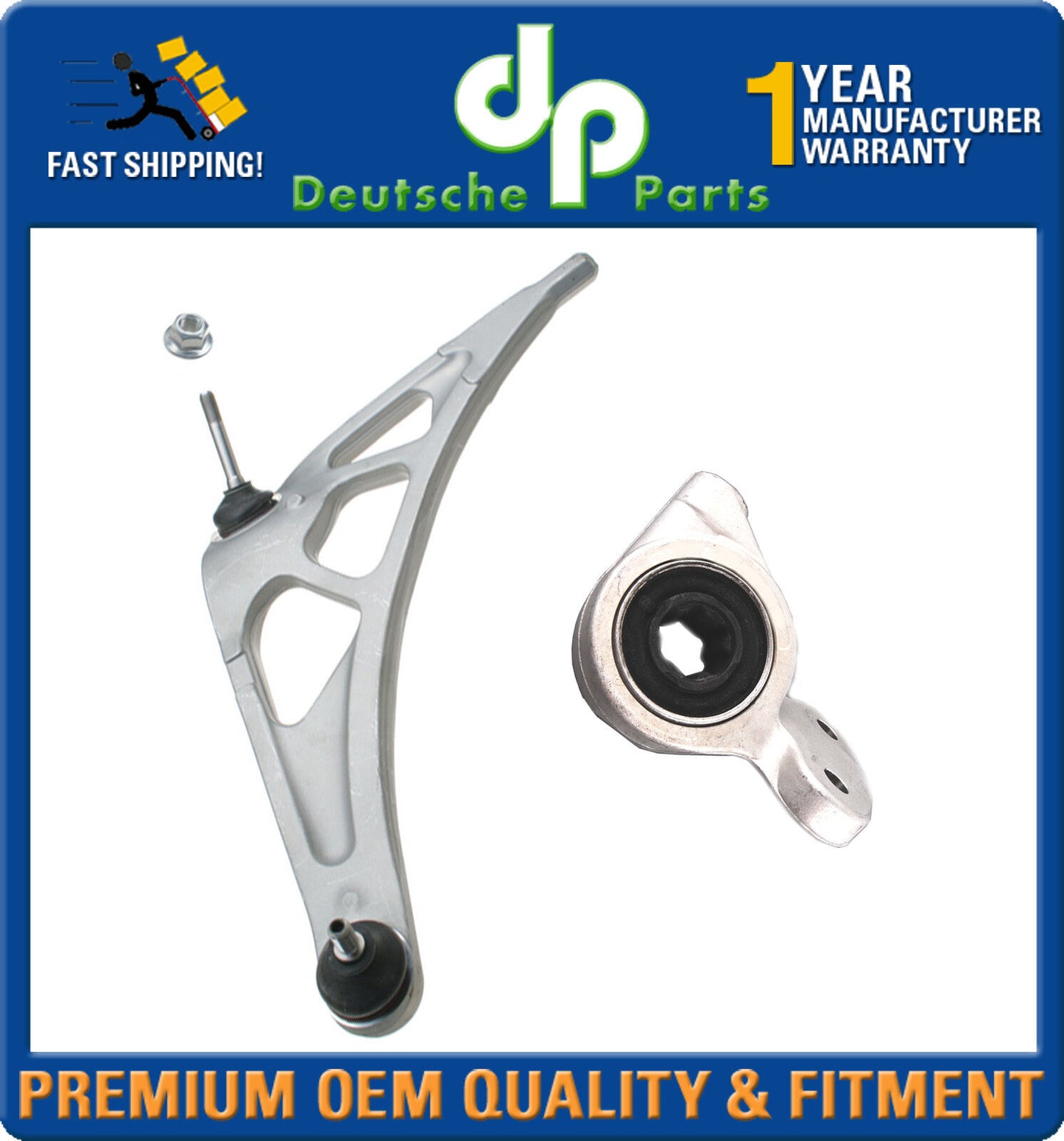 FRONT RIGHT LOWER CONTROL ARMS BALL JOINTS BUSHING + RETAINER for BMW E46 M3 SET