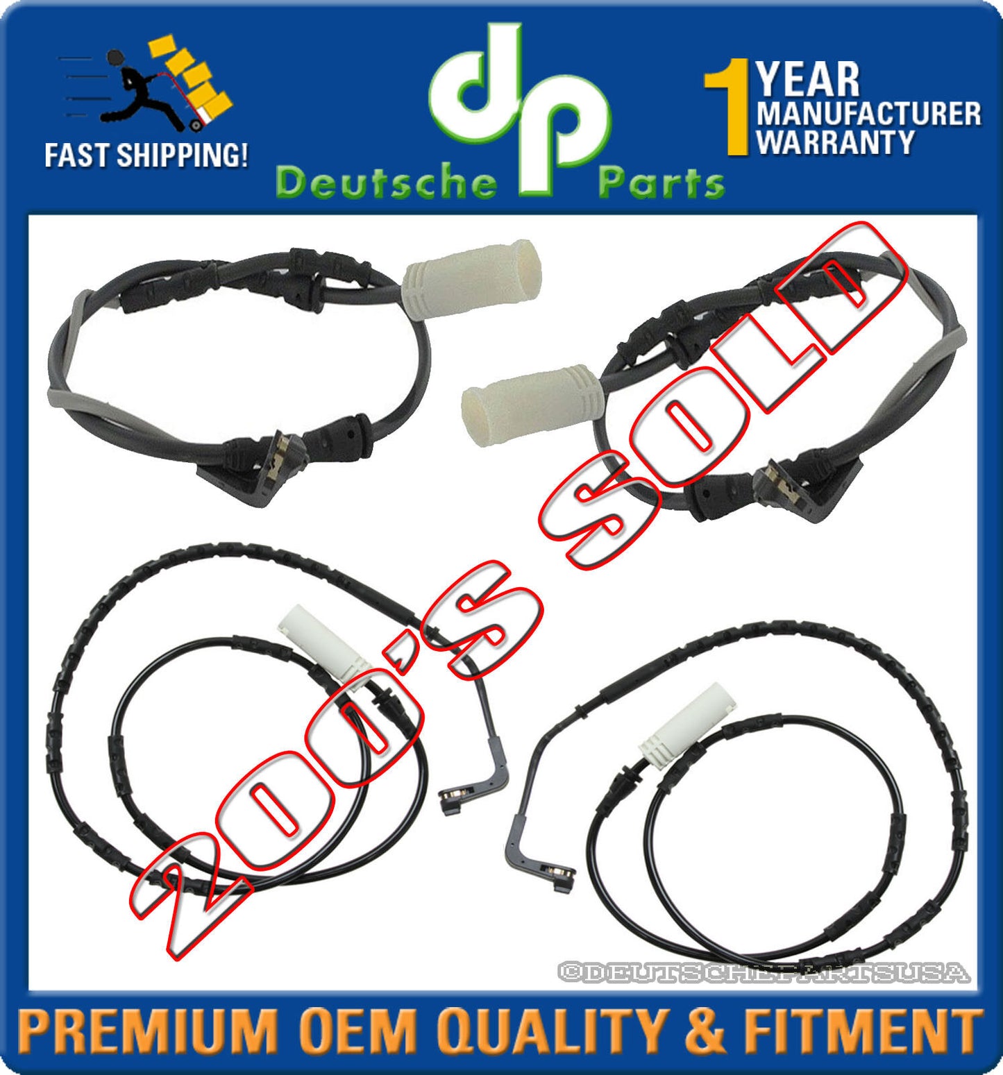 FRONT & REAR BRAKE PAD WEAR SENSOR INDICATOR SET for BMW E82 E87 E88 E91 E92 E93