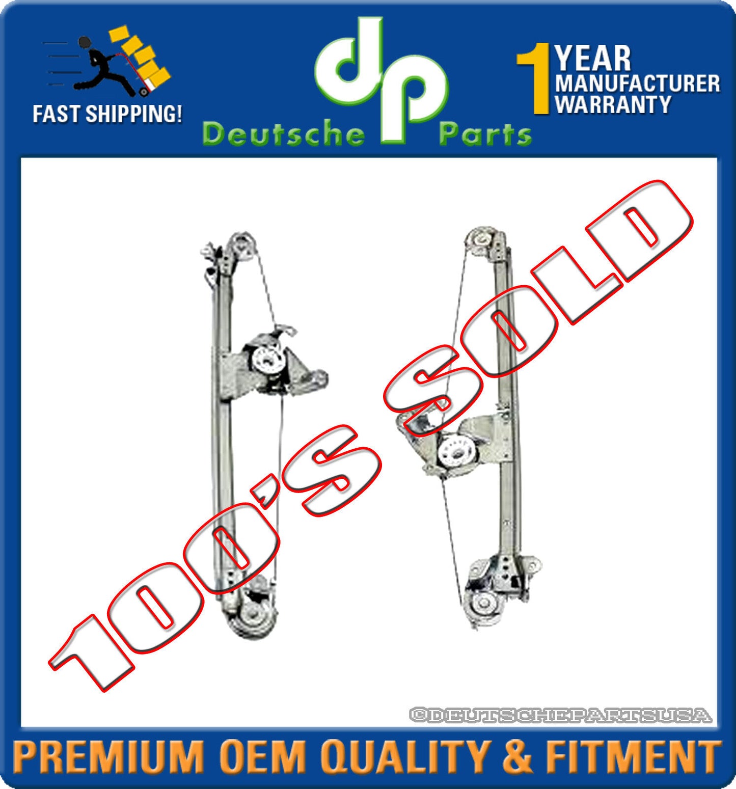 MERCEDES W210 S210 E430 REAR WINDOW REGULATOR 2107301546 2107301646 w/RIVET PIN