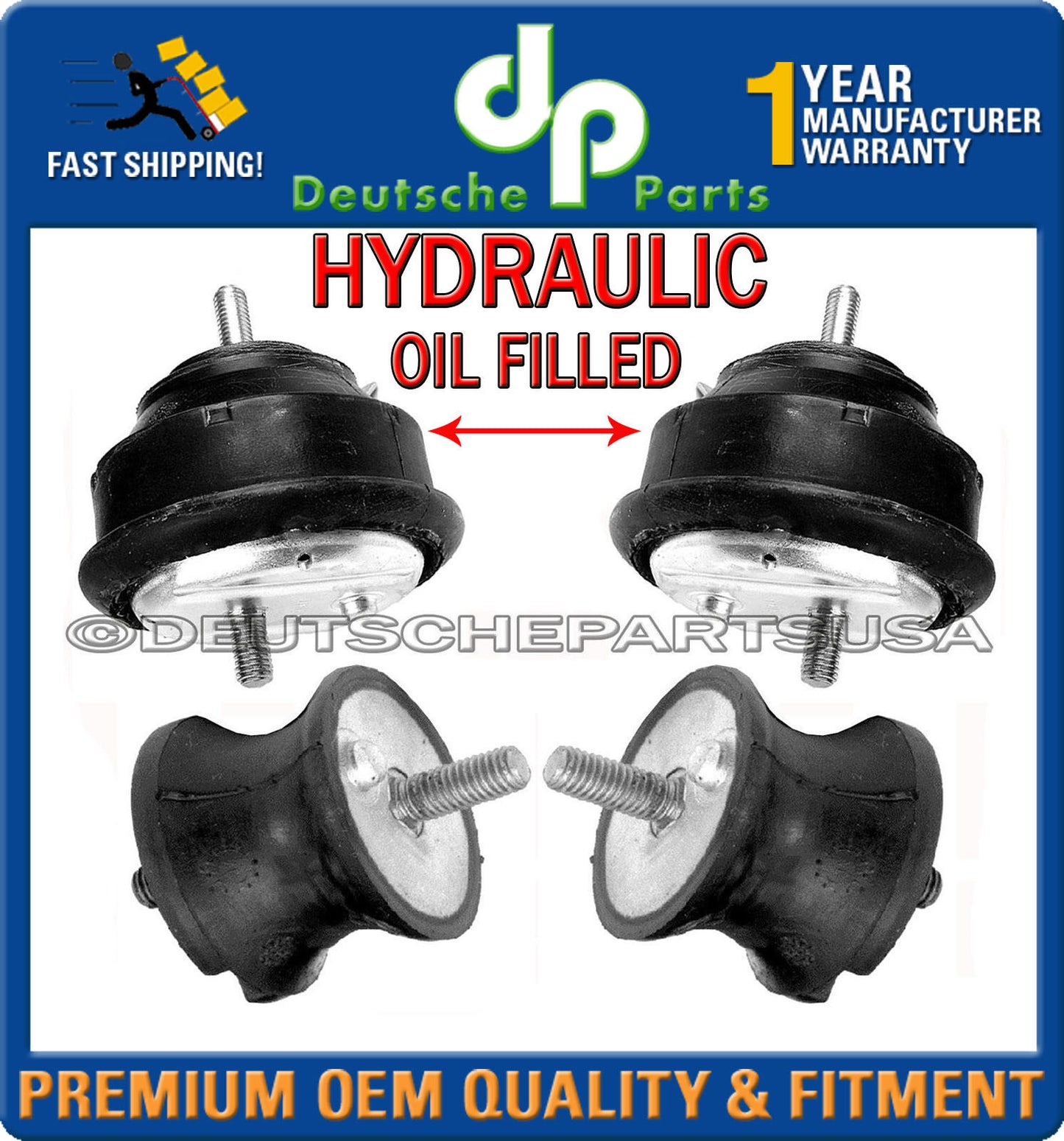 HYDRO Engine Motor Transmission Mount Mounts for BMW E36 318ti 318iS 318i SET 4