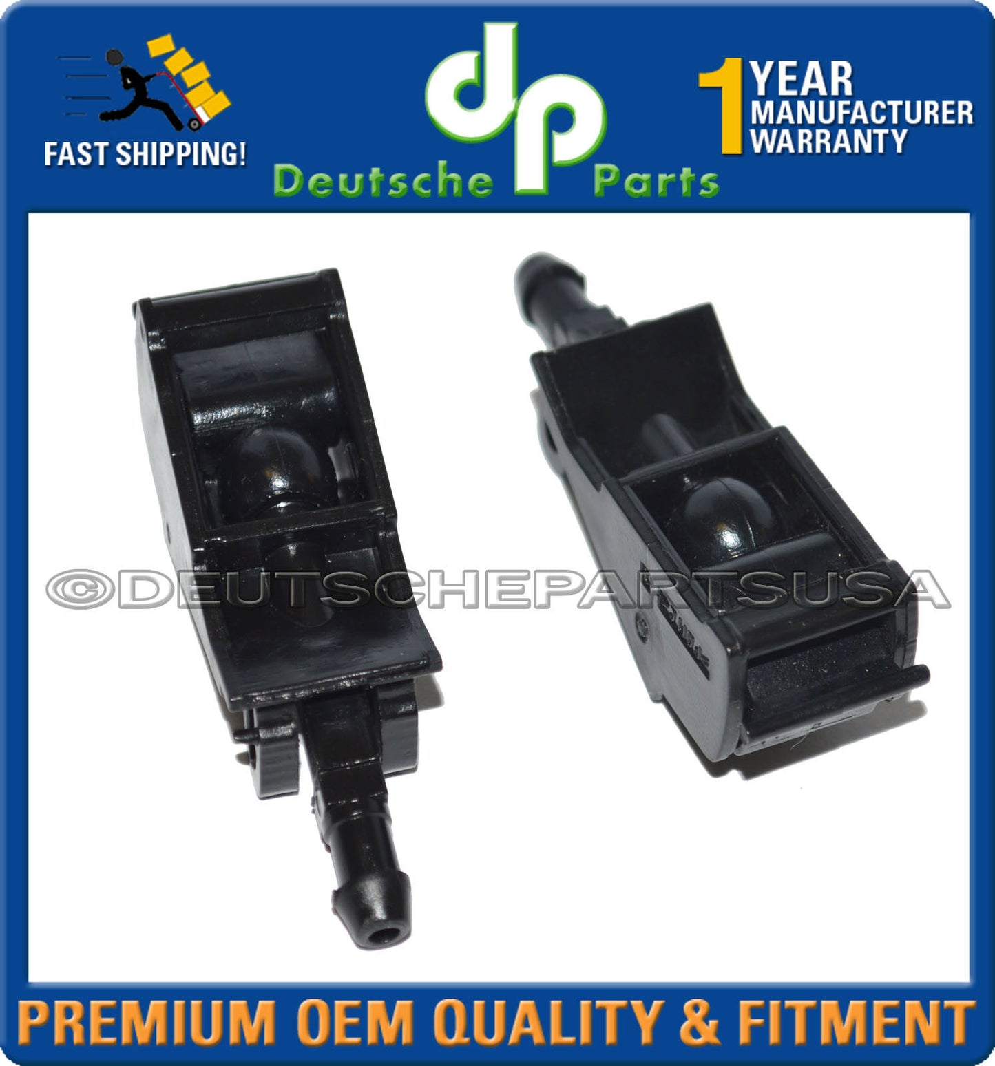 VW Windshield Window Washer Spray Nozzle 6E0-955-985B 6E0955985B L & R Set of 2