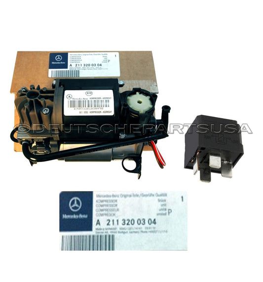 ORIGINAL MERCEDES BENZ W220 W211 W219 AIR SUSPENSION COMPRESSOR AIR PUMP & RELAY