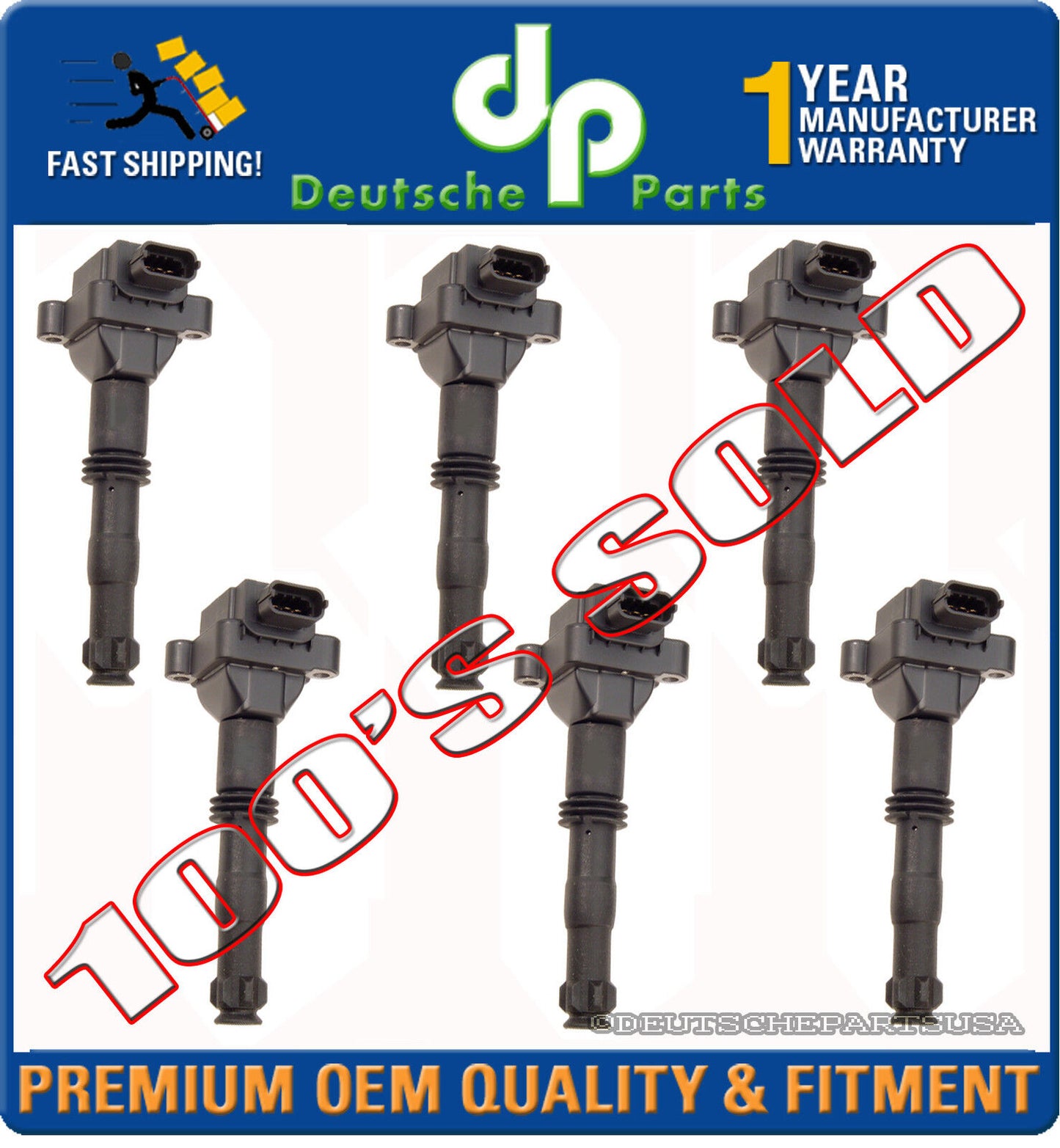 PORSCHE 911 996 BOXSTER 986 DIRECT IGNITION COIL COILS 99760210700 SET 6