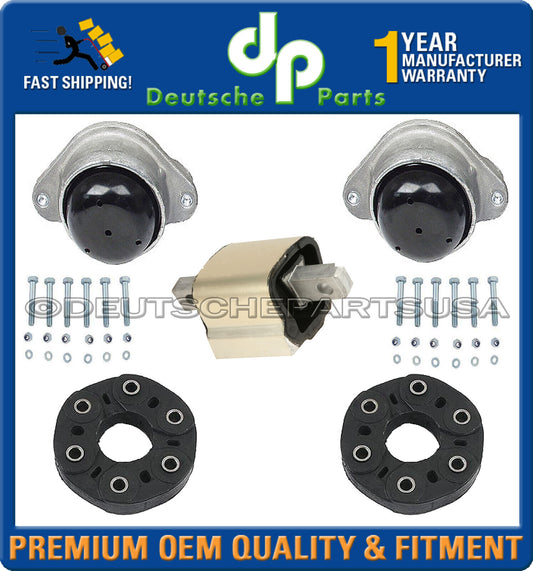Mercedes R129 SL500 Engine Motor Transmission Mount Drive Shaft Flex Disc Set 5