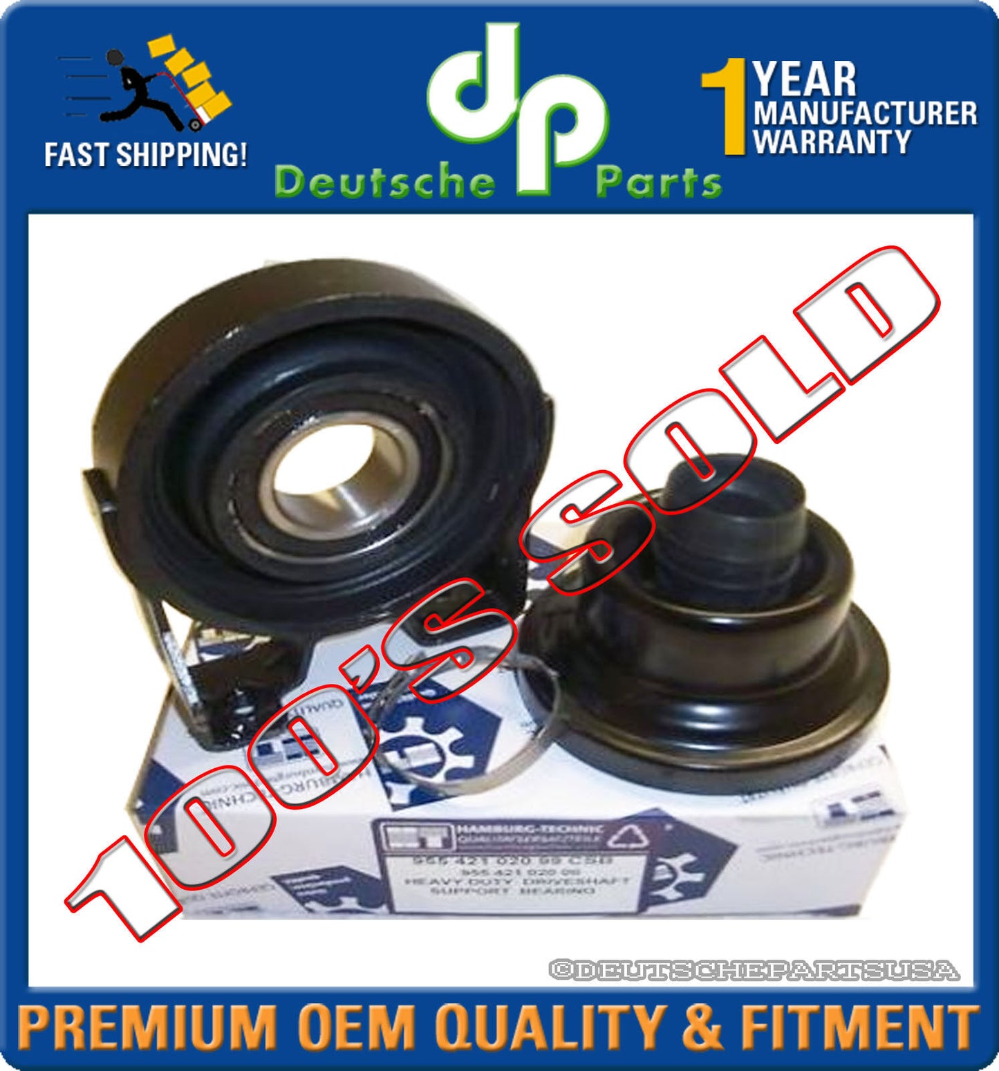 PORSCHE CAYENNE PROP DRIVE SHAFT CENTER SUPPORT BEARING + CV BOOT UPGRADE Kit 3