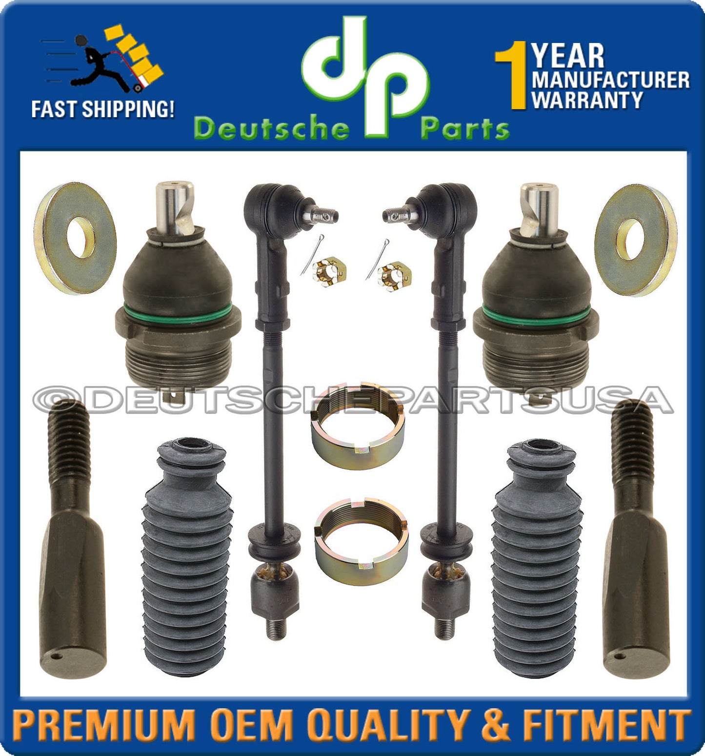 Porsche 911 930 TURBO TIE ROD KIT STEERING  Rods Ball U-Joint Column COUPLING KT