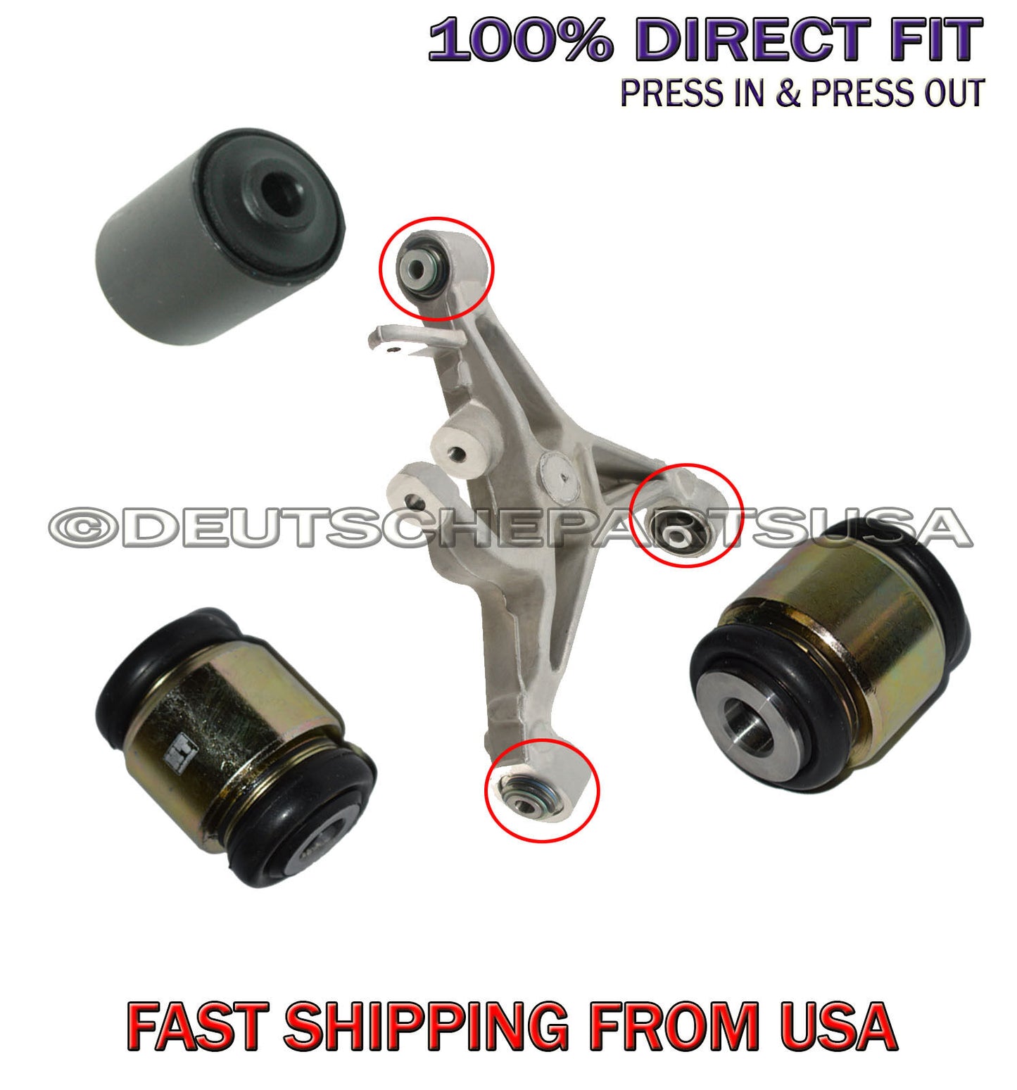 JAGUAR XJ Rear Lower Control Arm Fluid Hydrabushes BUSHING Bushings SET 3