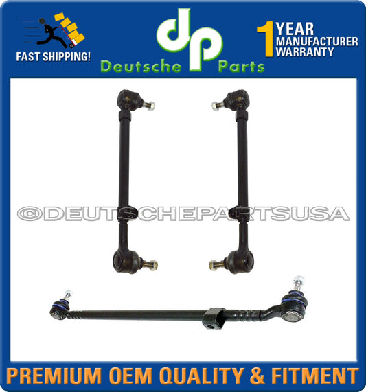 MERCEDES W124 Center Drag Link TIE ROD RODS Assembly E320 E200 300E 300D Set 3