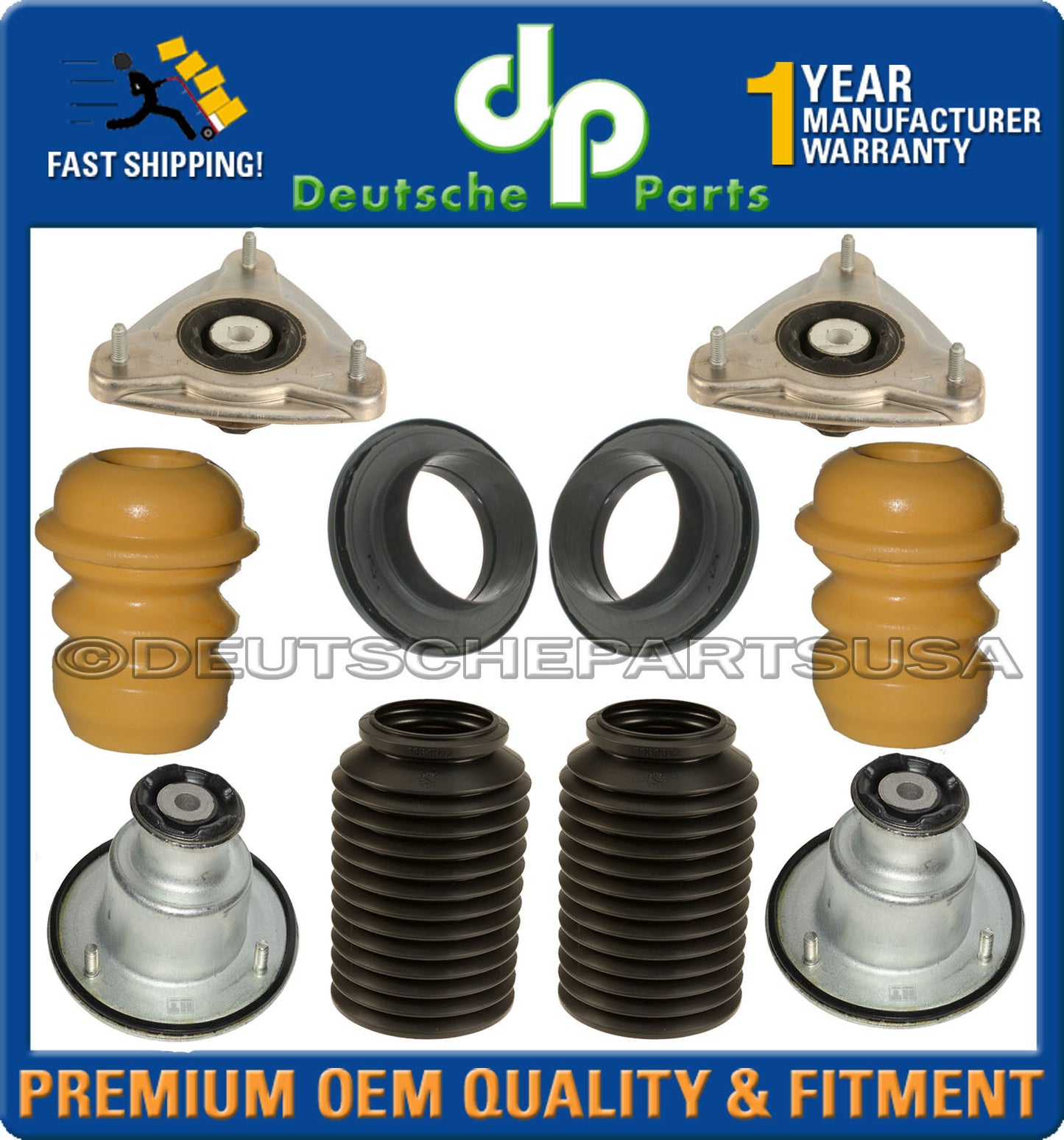 Porsche 986 987 Boxster Cayman Front + Rear Strut Mount Bearing Kit L + R SET 12