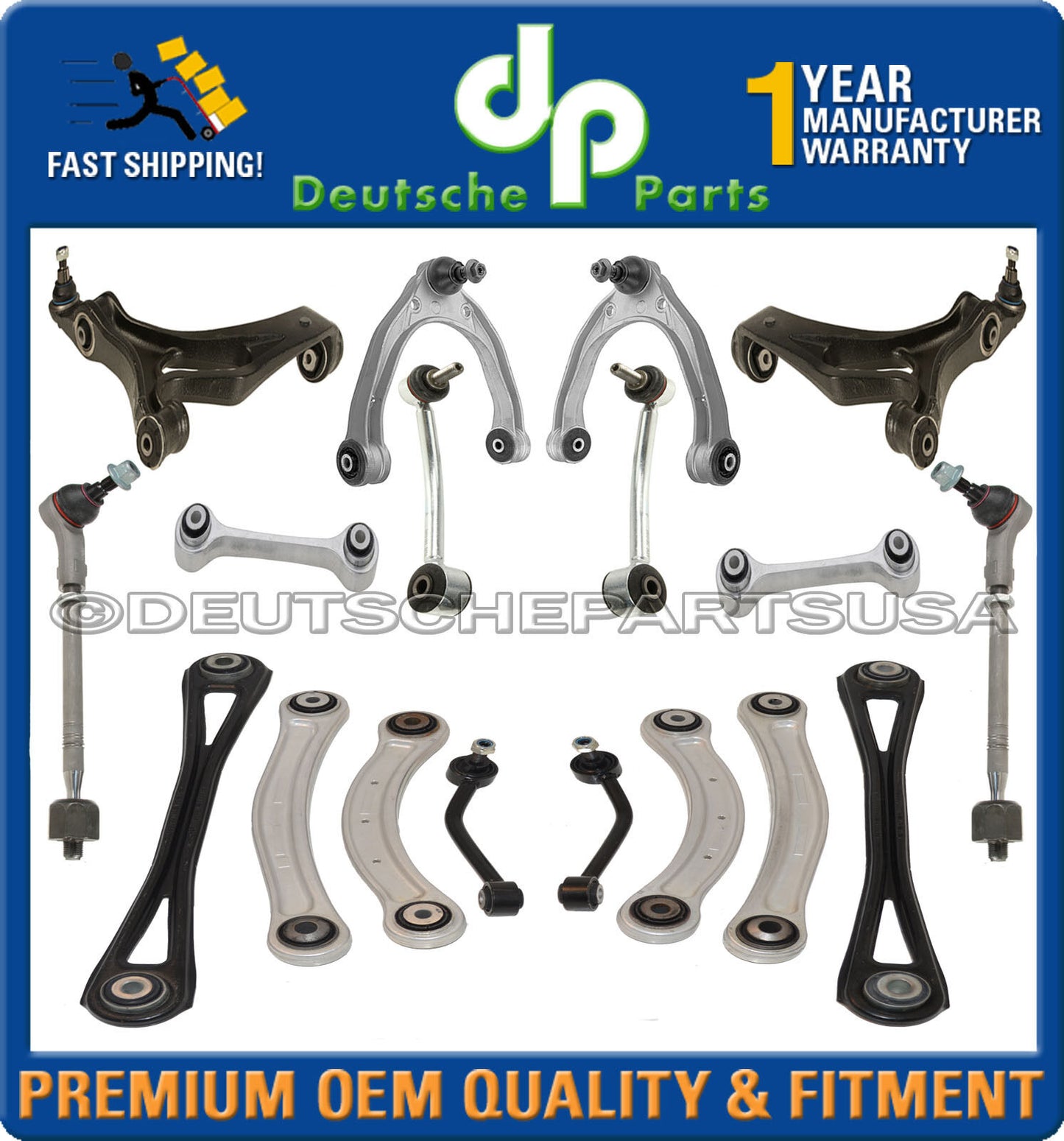 PORSCHE CAYENNE FRONT + REAR Control Arm Ball Joint Torque Rod Suspension Kit 19