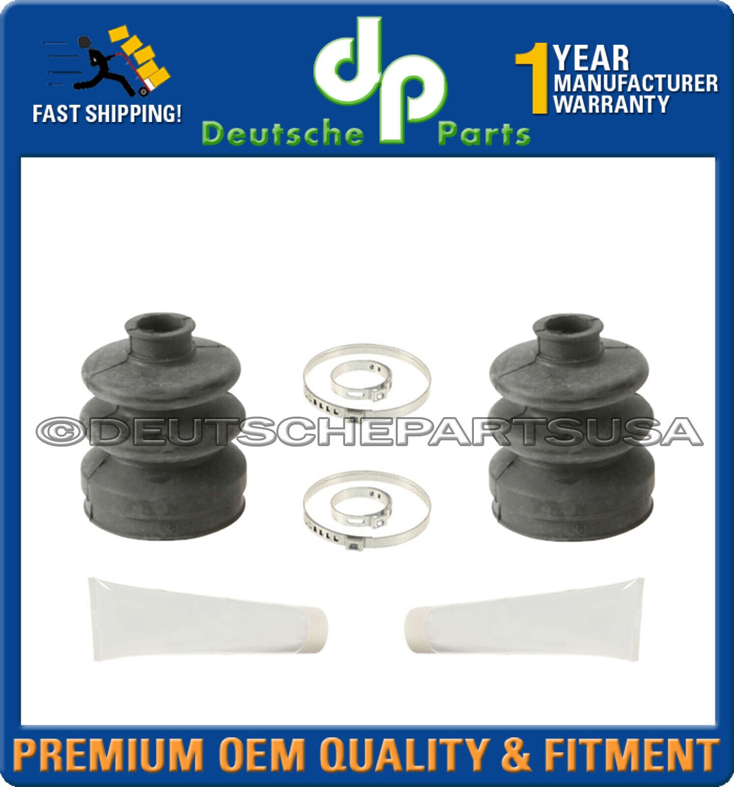 Porsche 911 996 Front Inner Driveshaft CV Boot Kit w/Clamps 99634929300 Set 2